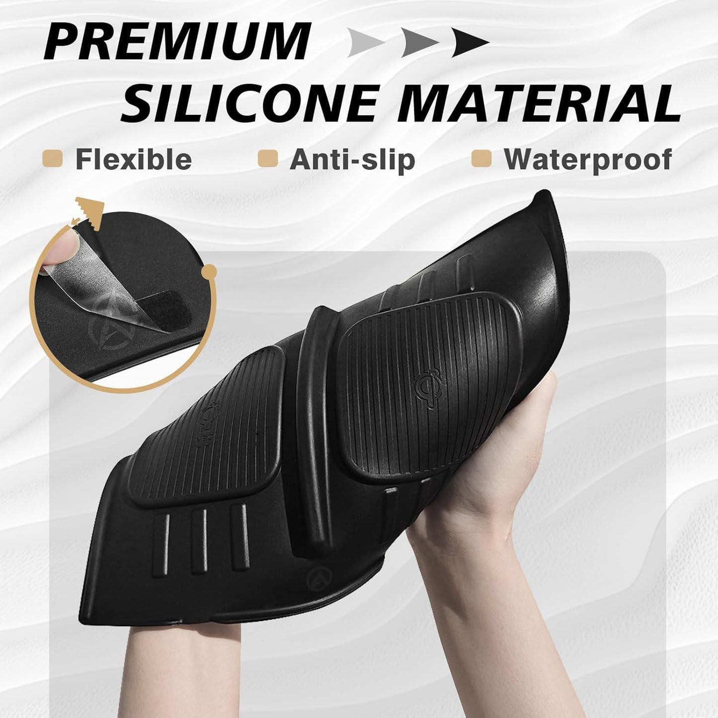 Muslogy Center Console Wireless Charger Mat Compatible with 2024 2025 Hyundai Santa Fe Accessories Interior Protective Anti-Slip Silicone Liner Waterproof Phone Charging Pad Protection