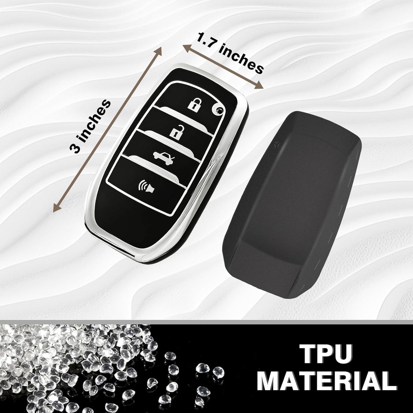 Muslogy Key Fob Cover Compatible with Toyota Camry 2025 Accessories Soft TPU Key Fob Case Protector Remote Keyless Keychain