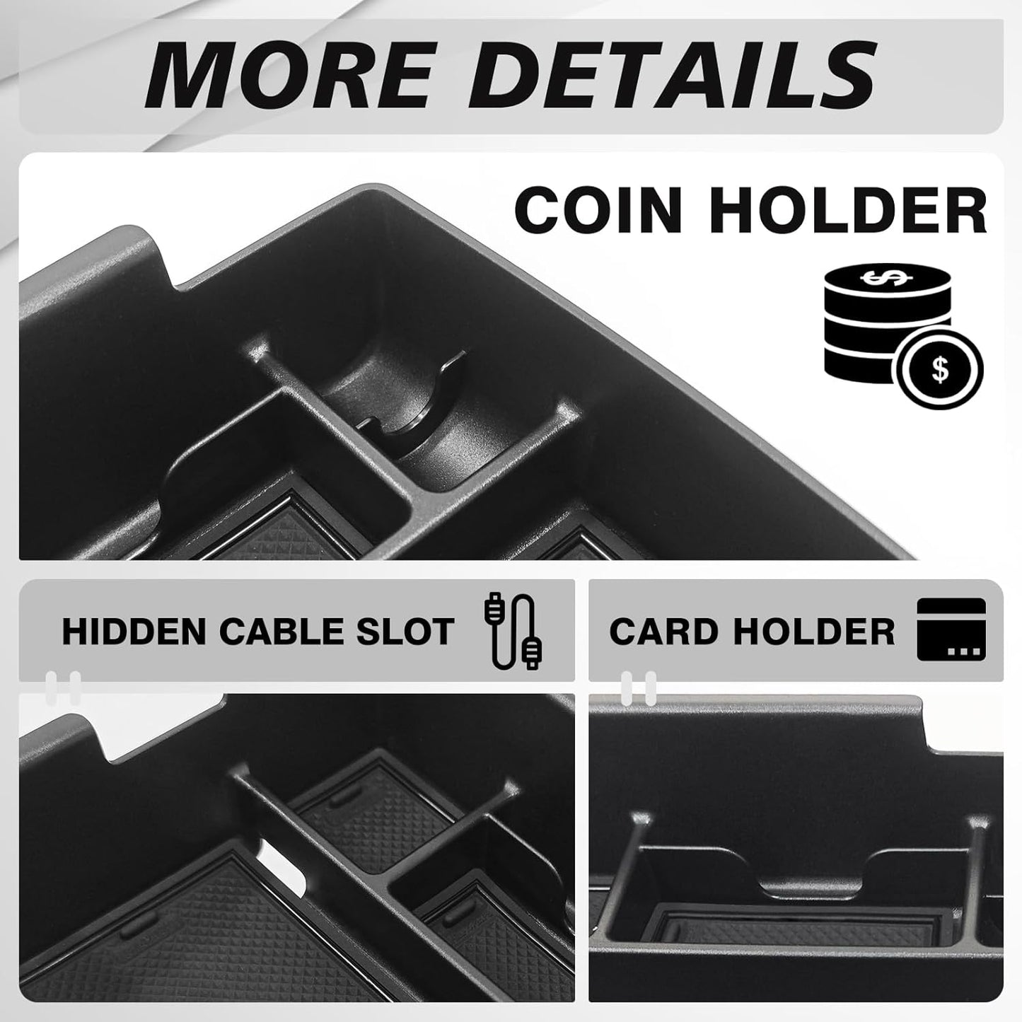 Muslogy Center Console Organizer Compatible with Kia K4 2025 Accessories Armrest Middle Console Divider Storage Box with Coin Holder Card Slot Tray Divider Insert Organizer