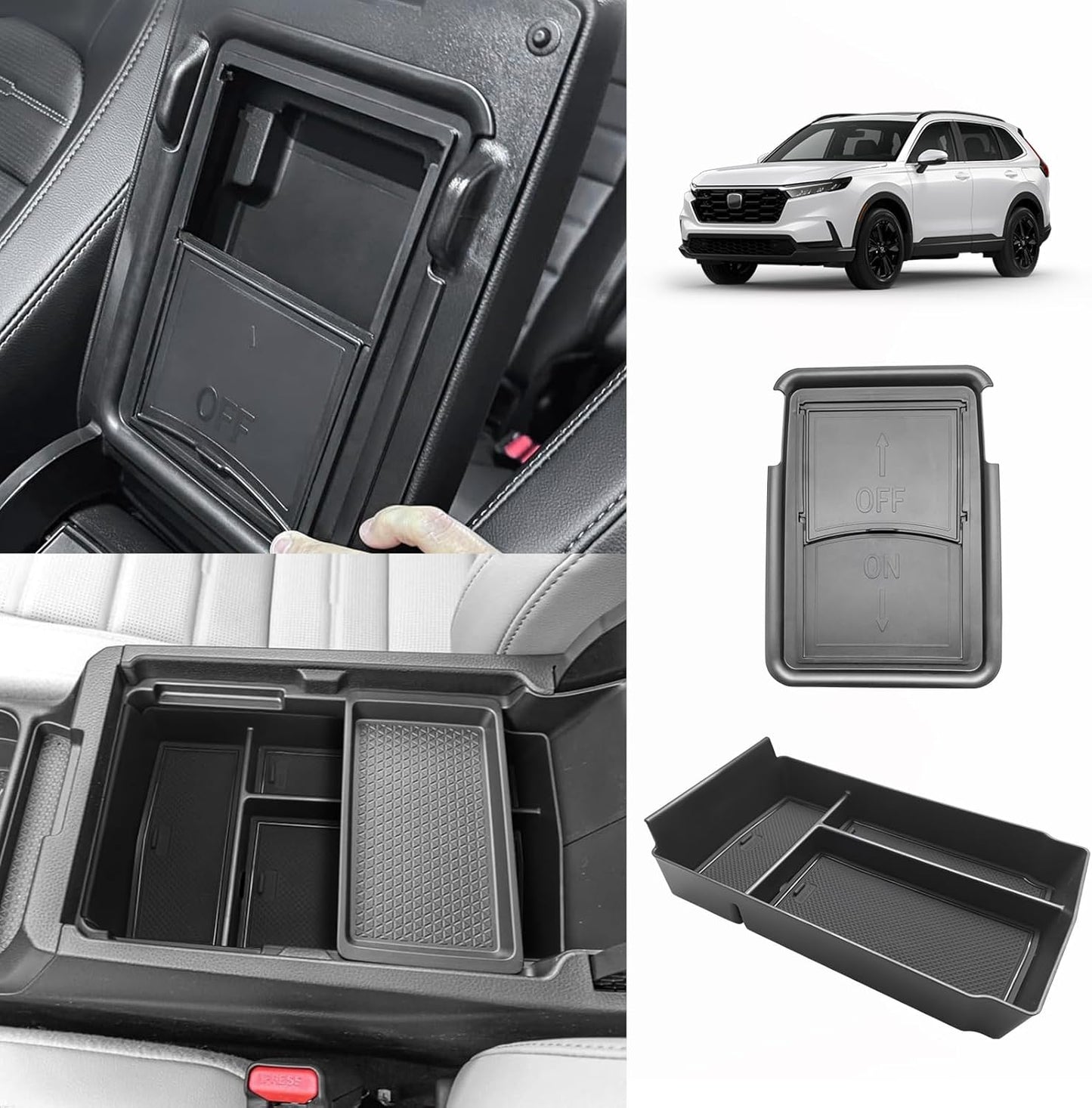 Muslogy for CR-V 2025 2024 2023 Armrest Hidden Storage Box Center Console Organizer Secret Compartment Compatible with Honda CRV EX Sport Hybrid EX-L Sport Touring Hybrid 2023-2025 Accessories