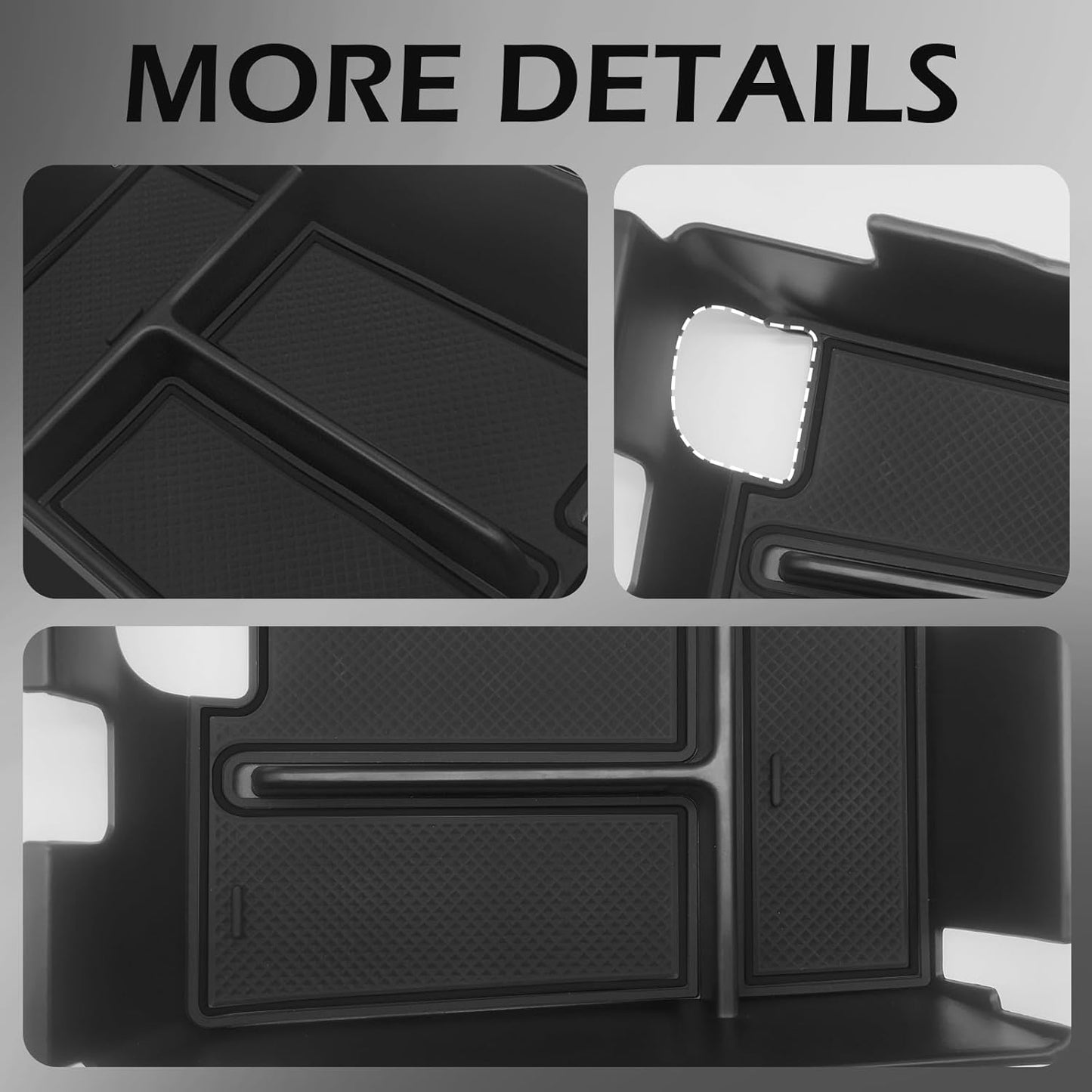 Muslogy Center Console Organizer Compatible with Ford Mustang 2024 2025 Middle Console Storage Box Divider Insert Tray Interior Accessories (Black)