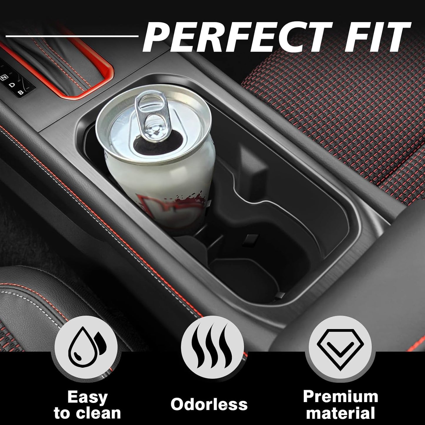 Muslogy Center Console Cup Holder Inserts Compatible with 2025 Nissan Kicks Accessories Middle Console Armrest Front Drink Stopper Non-Slip Silicone Rubber Organizer Drink Cup Holder Organizer