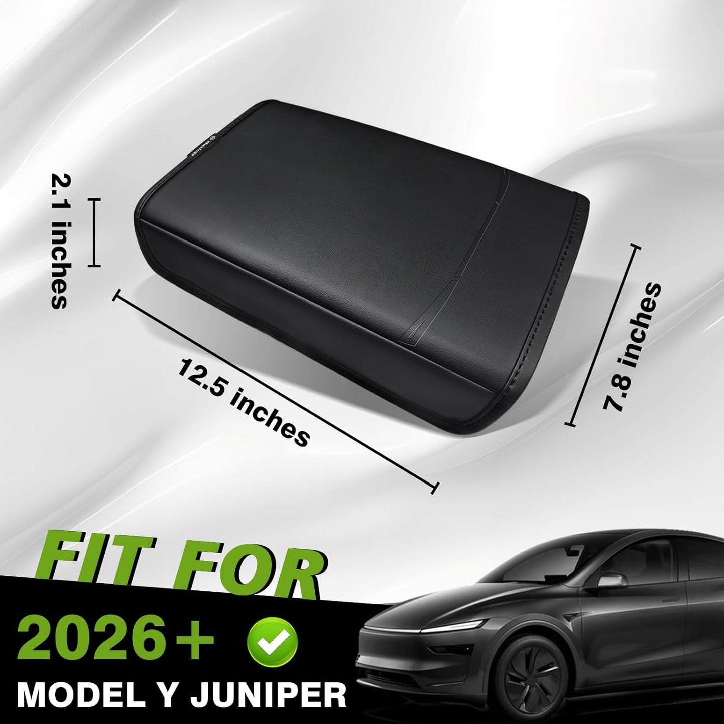 Muslogy Debossing Center Console Armrest Cover Compatible with Tesla Model Y Juniper 2026+