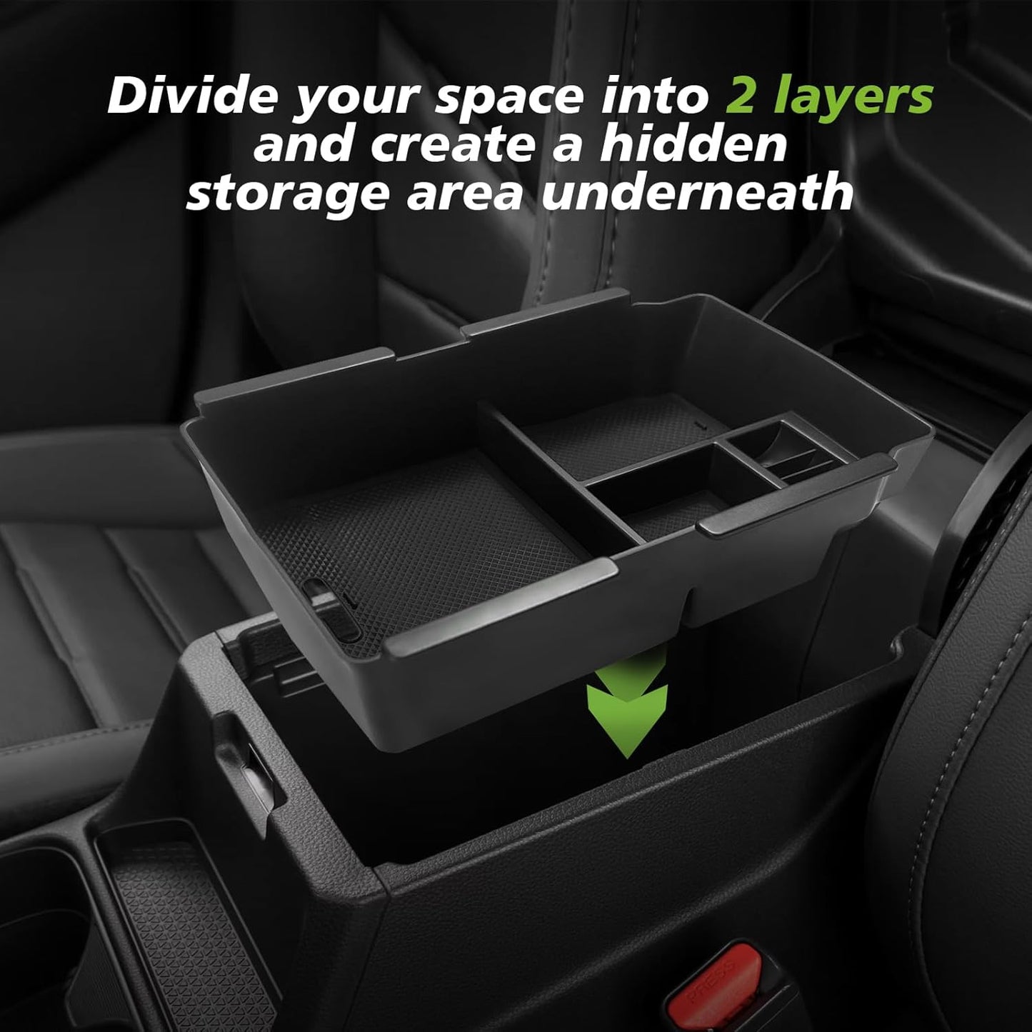 Muslogy Center Console Organizer with Coin Holder Compatible with Honda CRV & CRV Hybrid 2023 2024 2025 LX EX Sport EX-L Sport Touring Hybrid Accessories (Black)