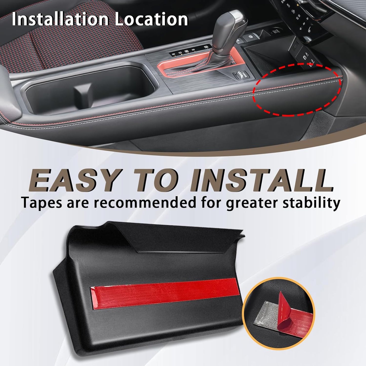 Muslogy Center Console Organizer Compatible with 2025 Nissan Kicks Accessories Shifter Storage Box ABS Material Console Phone Pocket Gear Shift Organizer Passenger Side Only
