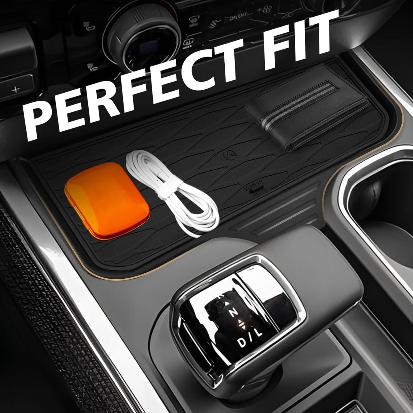 Muslogy Front Center Console Organizer Fits for 2022-2025 Chevy Silverado/GMC Sierra 1500 Hidden Panel Secret Pocket Storage Lid Removable Cover(Bucket Seats Only)