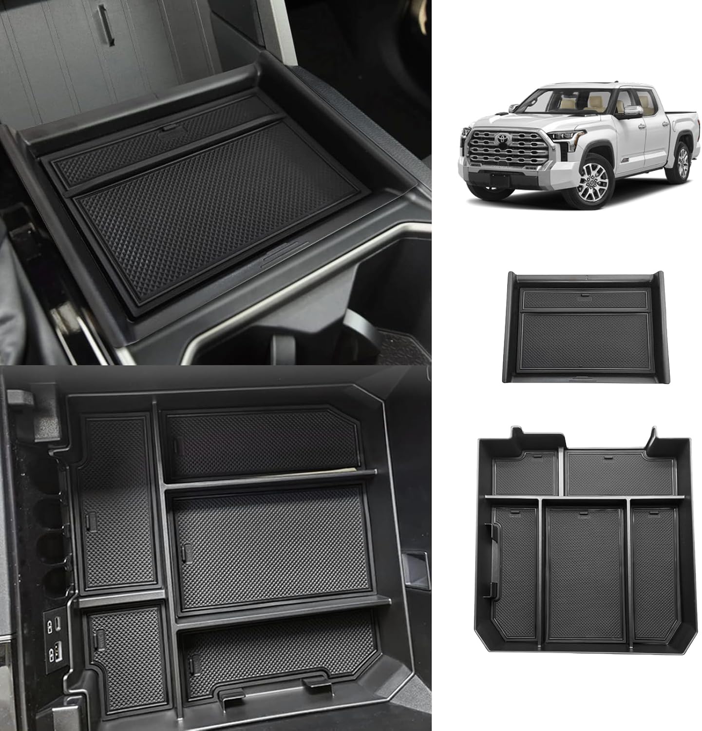 Muslogy Lower Center Console Organizer Compatible with Toyota Tundra 2022-2025 Accessories SR SR5 Limited TRD PRO Console Insert Accessories