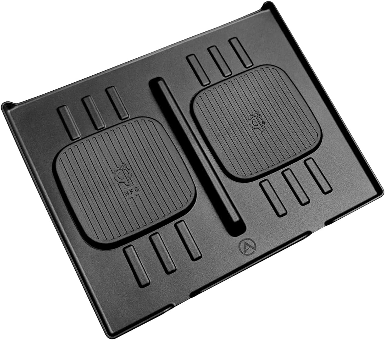 Muslogy Center Console Wireless Charger Mat Compatible with 2024 2025 Hyundai Santa Fe Accessories Interior Protective Anti-Slip Silicone Liner Waterproof Phone Charging Pad Protection