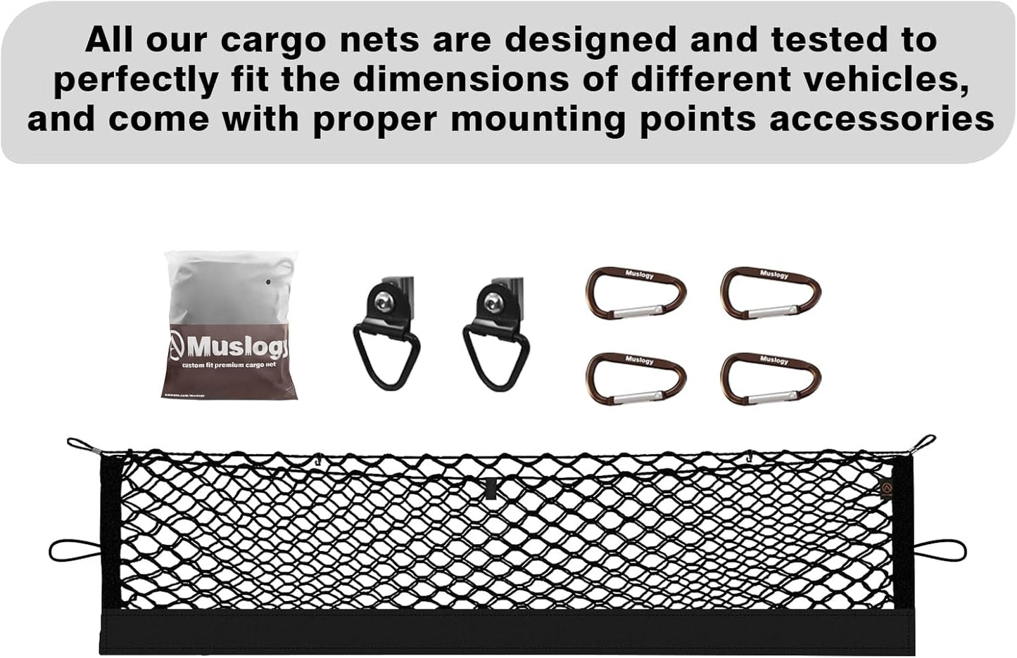 Muslogy Truck Bed Cargo Net Compatible with Nissan Frontier 2022-2024 2025 Accessories Storage Organizer Pickup Truck Bed Envelope Style Cargo Net with Heavy Duty Carabiners 12