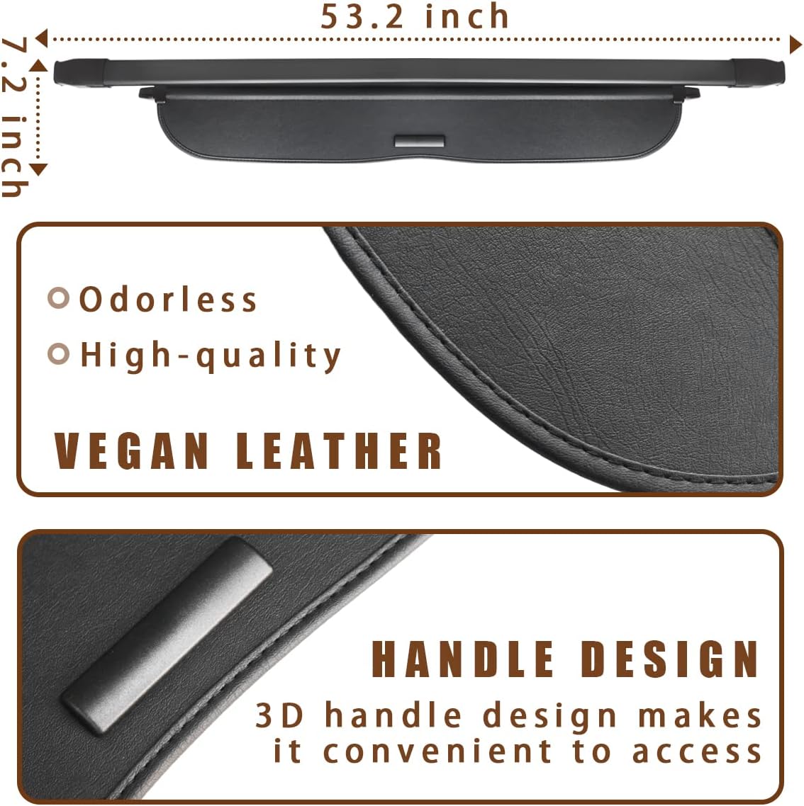 Muslogy for CR-V 2025 2024 2023 Trunk Cargo Cover Retractable Rear Trunk Security Cover Shield Shade Compatible with 6th Generation Honda CRV and CRV Hybrid 2023+