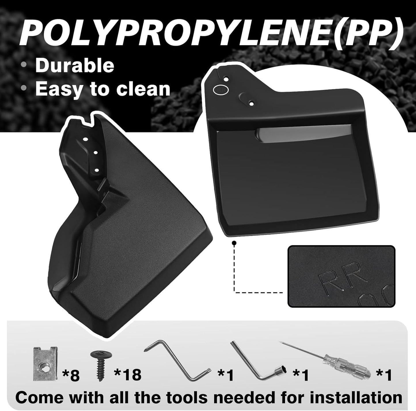 Muslogy Mud Flaps Splash Guards Compatible with Toyota 4Runner 2025 2026 Accessories 6Gen 4Runner Front and Rear Mud Guards 4PCS Drilling Heavy Duty Fender Mudguards Kit with Hardware Accessories