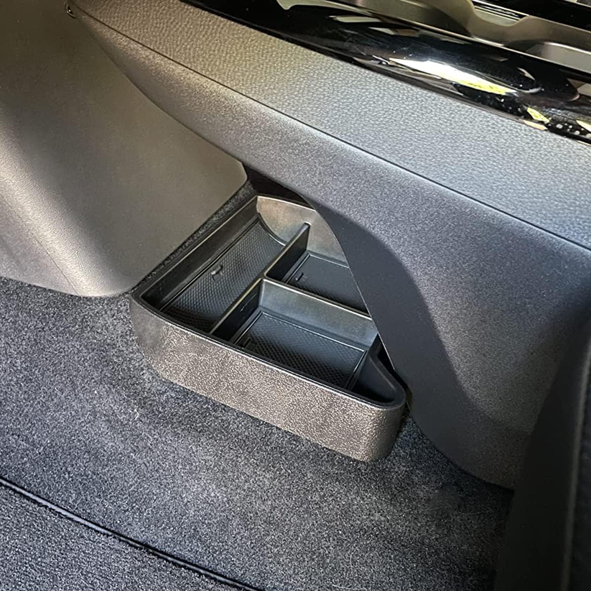 Muslogy for 2022 VW ID.4 Storage Box Organizer Center Console Tray Interior Accessories Compatible with Volkswagen ID 4 ID4 2021-2022 (2021-2022 Lower Center Console Tray)