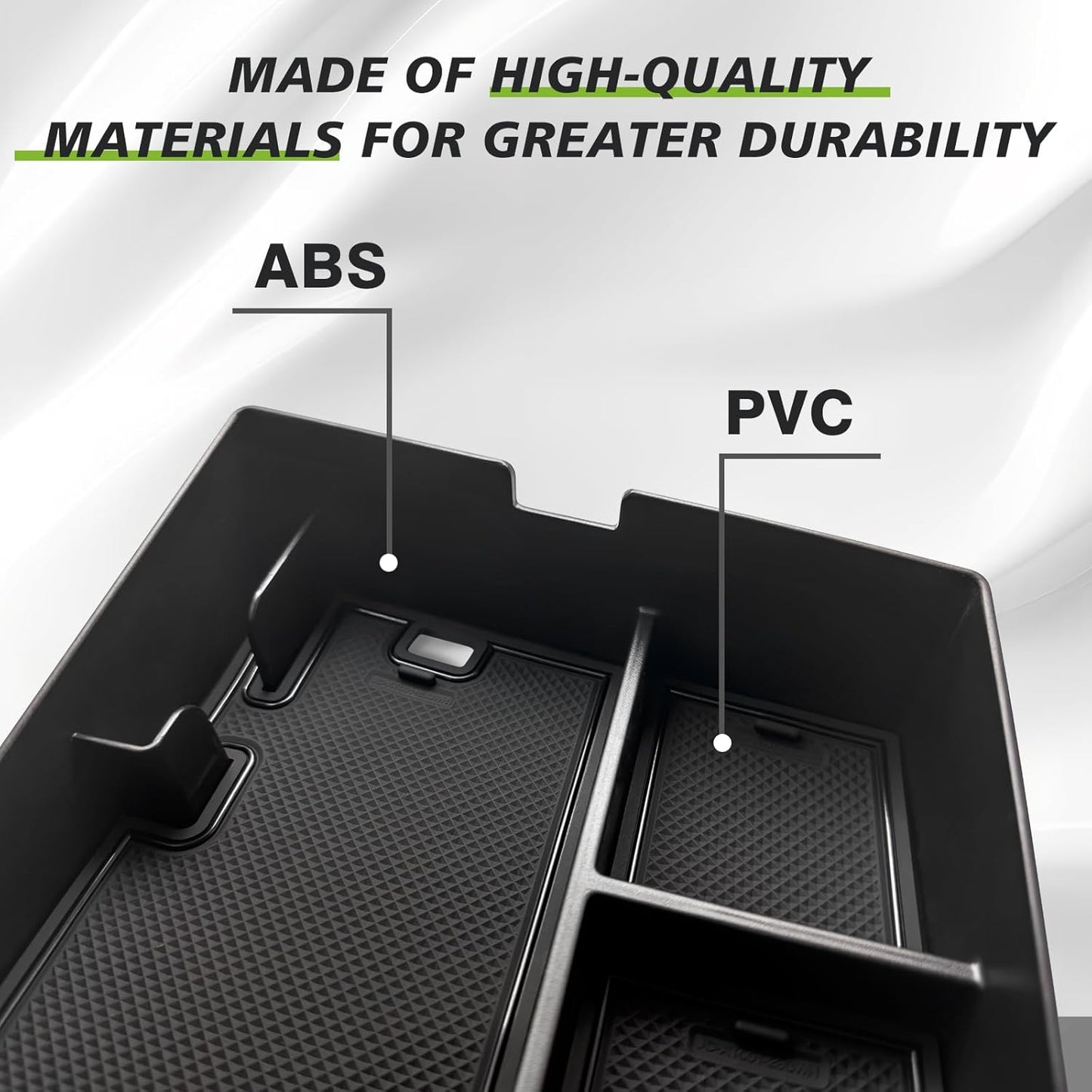 Muslogy Center Console Organizer Compatible with Volkswagen Atlas & Cross Sport 2024 Accessories Middle Console Storage Box & Armrest Front Tray 2PCS Set (Console Organizer+Armrest Front Tray)