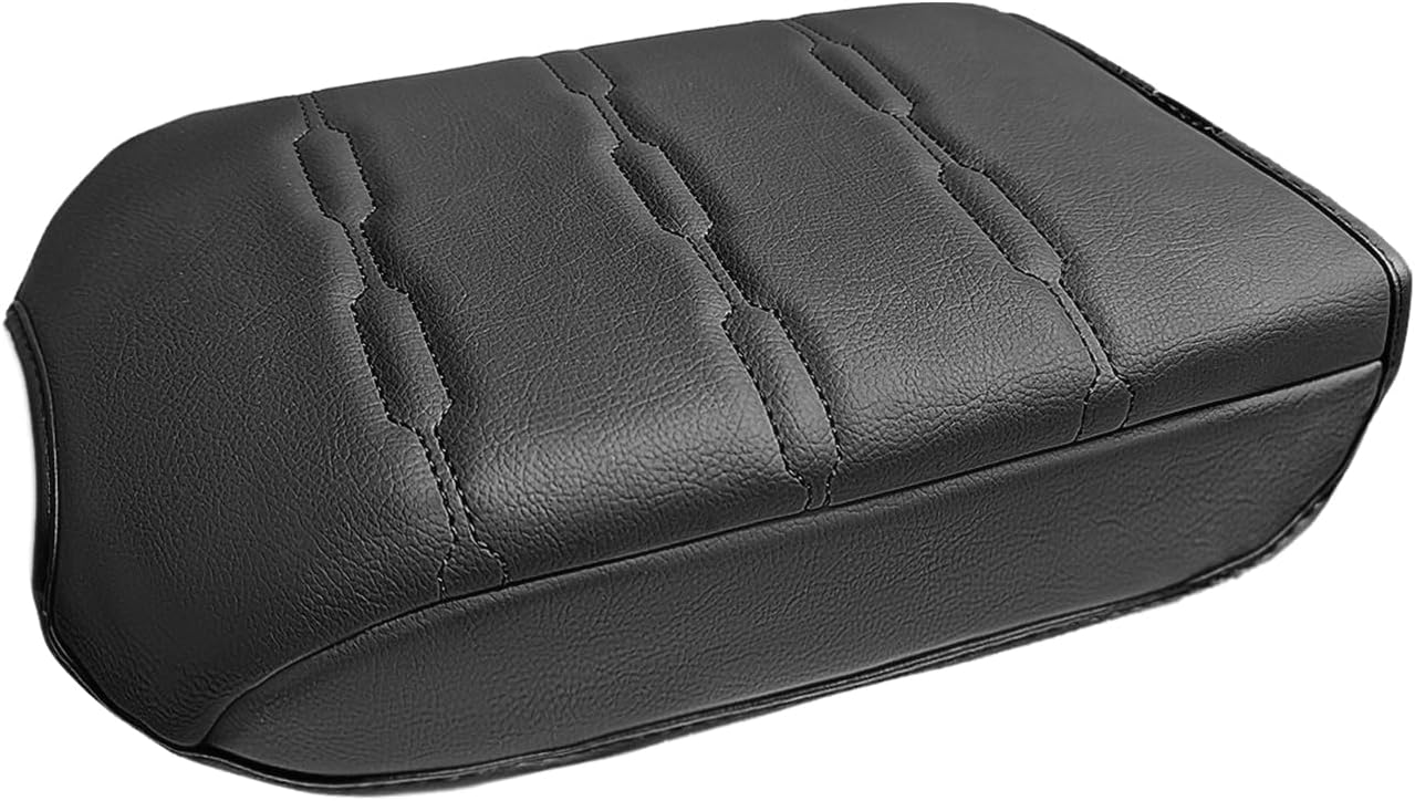Muslogy Center Console Armrest Cover Compatible with Toyota Tacoma 2016-2023 Comfort Armrest Pad Arm Rest Cushion Vegan Leather Protector Regular Thick