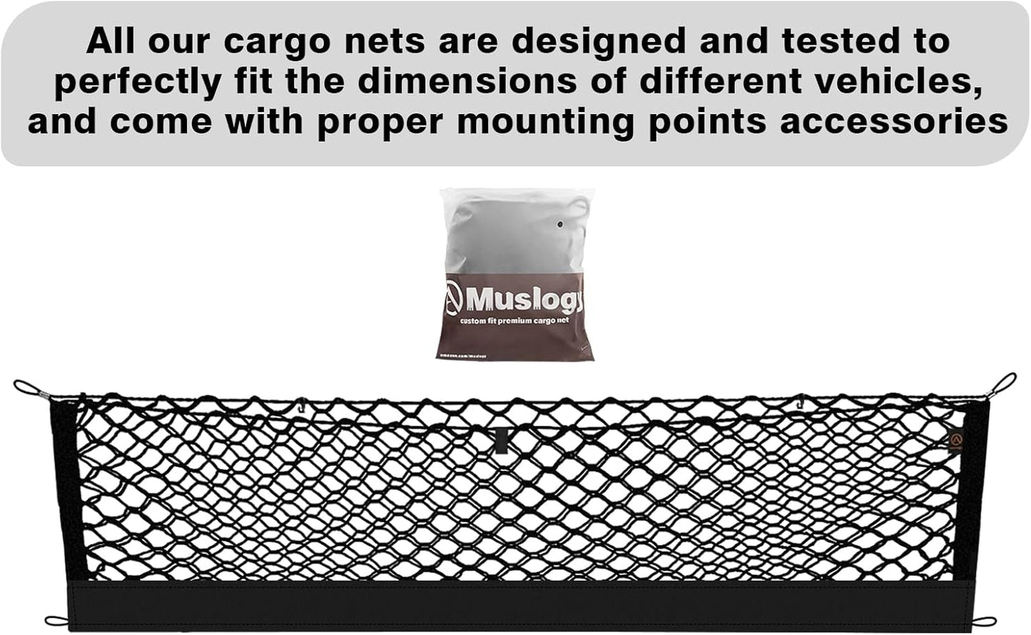 Muslogy Envelope Style Trunk Cargo Net Compatible with 2018-2024 2025 Toyota Camry Accessories Custom Fit Trunk Organizer Upgraded Mesh Storage Luggage Net