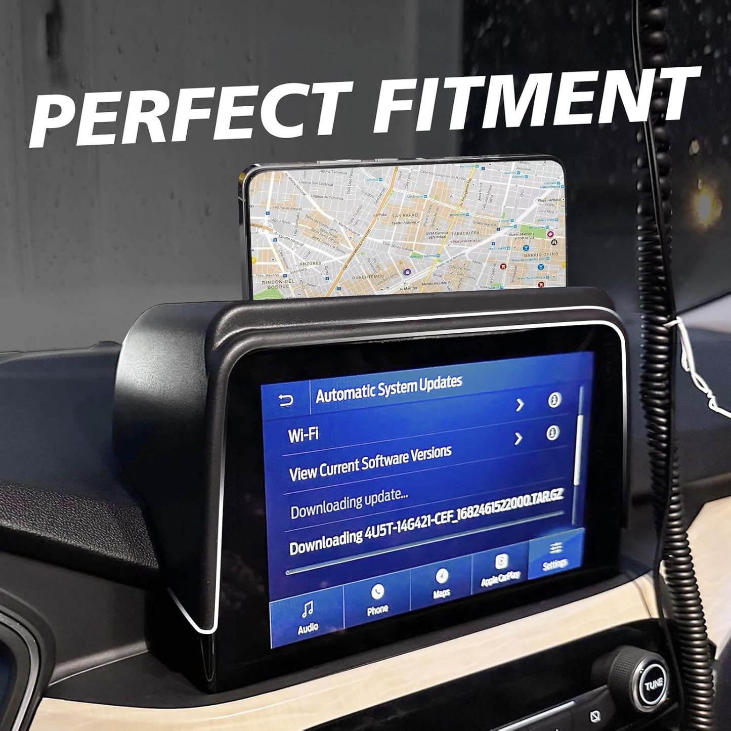 Muslogy for 2020-2024 2025 Escape Dashboard Storage Box Insert Behind Screen Back 8-inch Center Console Tray Organizer Compatible with Ford Escape 2025 2024-2020 8"LCD Touchscreen(Not fit 13.2"Screen)