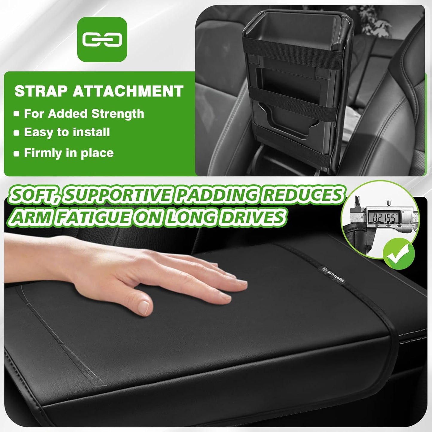 Muslogy Debossing Center Console Armrest Cover Compatible with Tesla Model Y Juniper 2026+