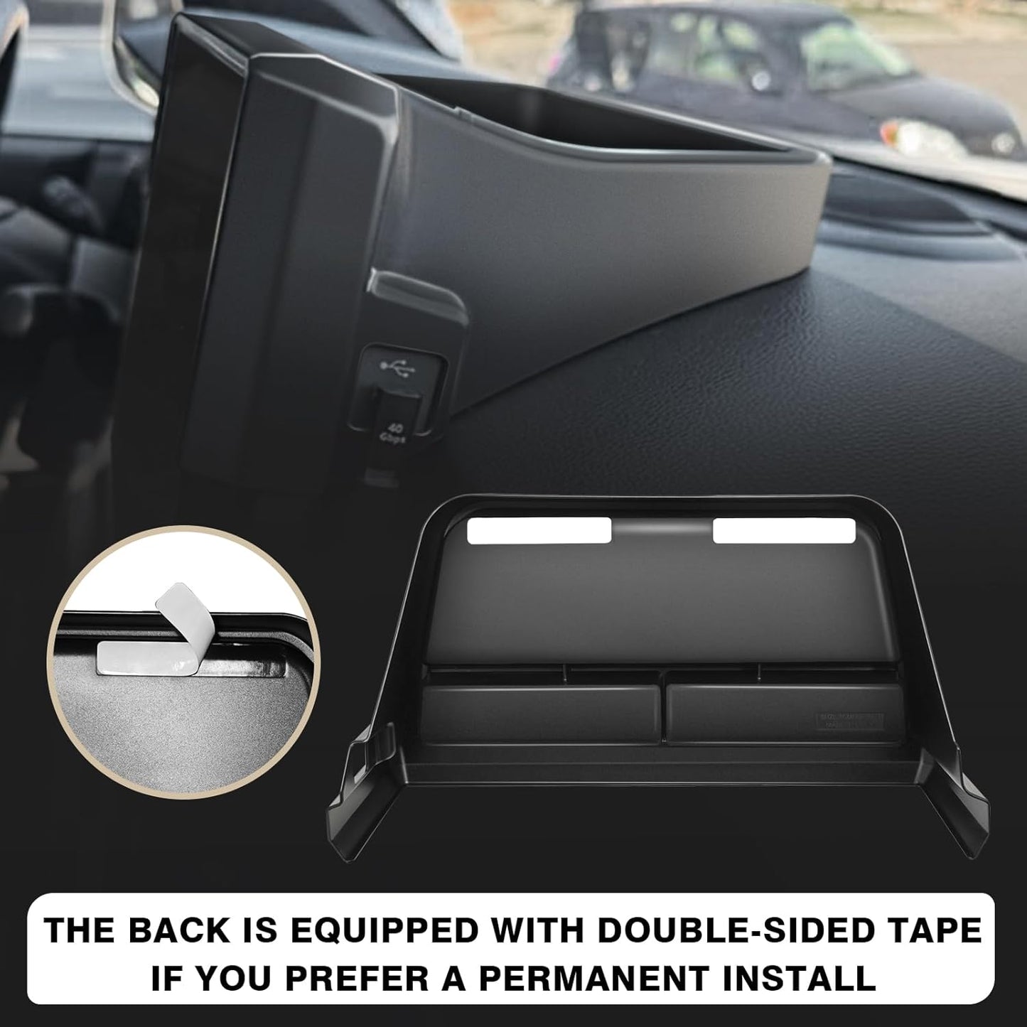 Muslogy Dashboard Storage Box Compatible with 2024 2025 Tacoma & 2025 4Runner Accessories Center Console Organizer w/14-inch Screen for Limited Trailhunter TRD Pro (14 Inch Screen Only) (Black)