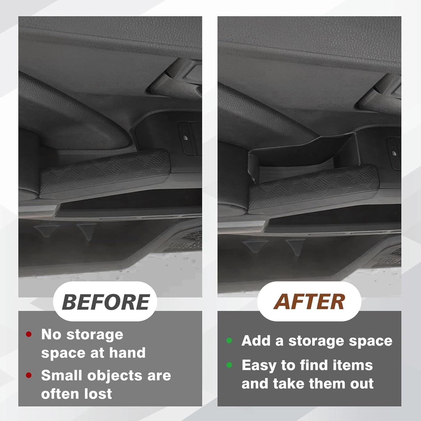 Muslogy Front Door Handle Inserts Box Interior Storage Organizer Compatible with 2024 2025 Toyota Tacoma & 2025 4Runner Accessories Door Grab Handle Pocket Side Armrest Phone Pocket Organizer 2PCS