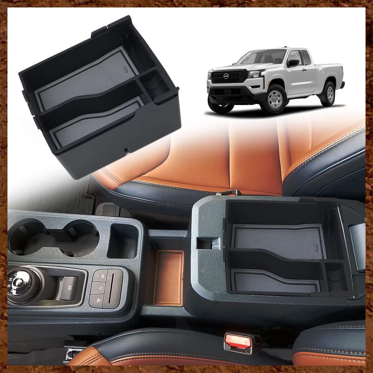Muslogy for Maverick Center Console Organizer Tray 2 Layers Armrest Storage Box Secondary Insert Tray ABS Material Pickup Interior Accessories Compatible with Ford Maverick 2022 2023 2024 (Black)