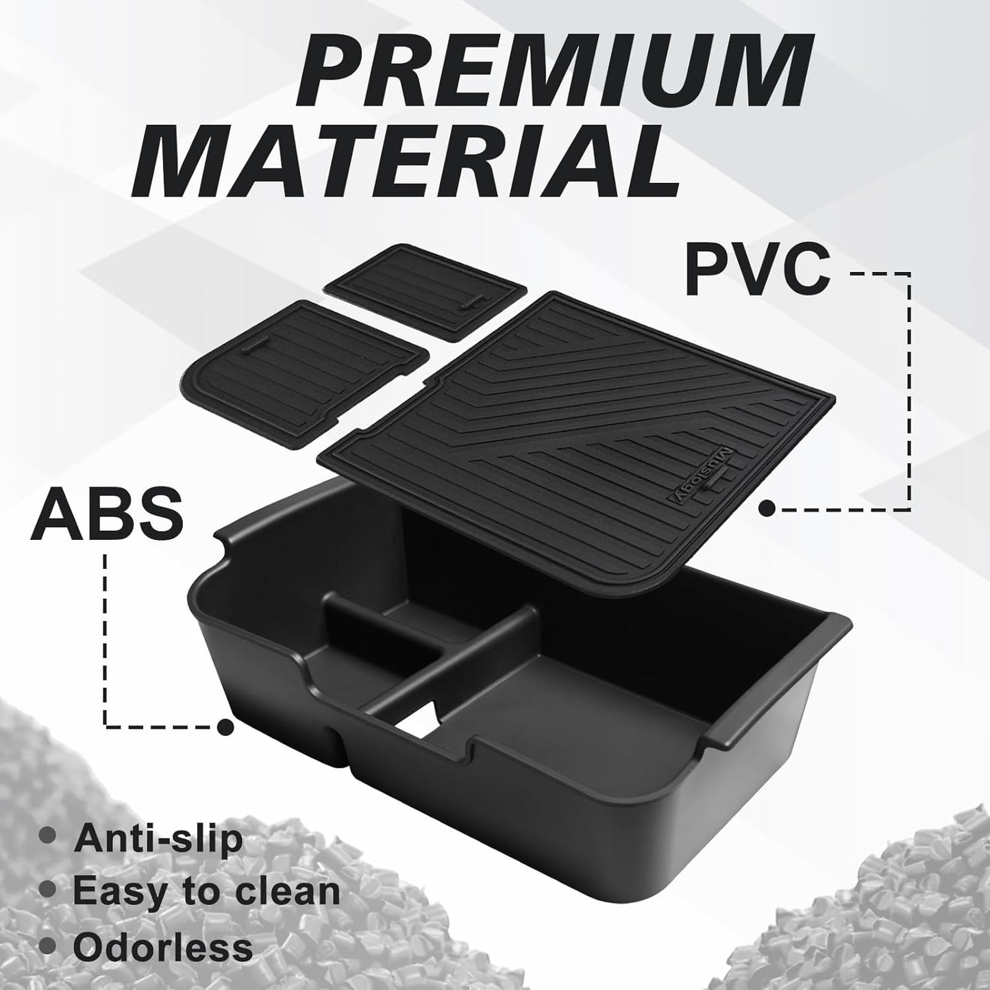 Muslogy Center Console Organizer Compatible with 2005-2021 Nissan Frontier & 2005-2012 Nissan Pathfinder Accessories Middle Console Divider Storage Box Armrest Insert Tray with Anti-Slip Mats