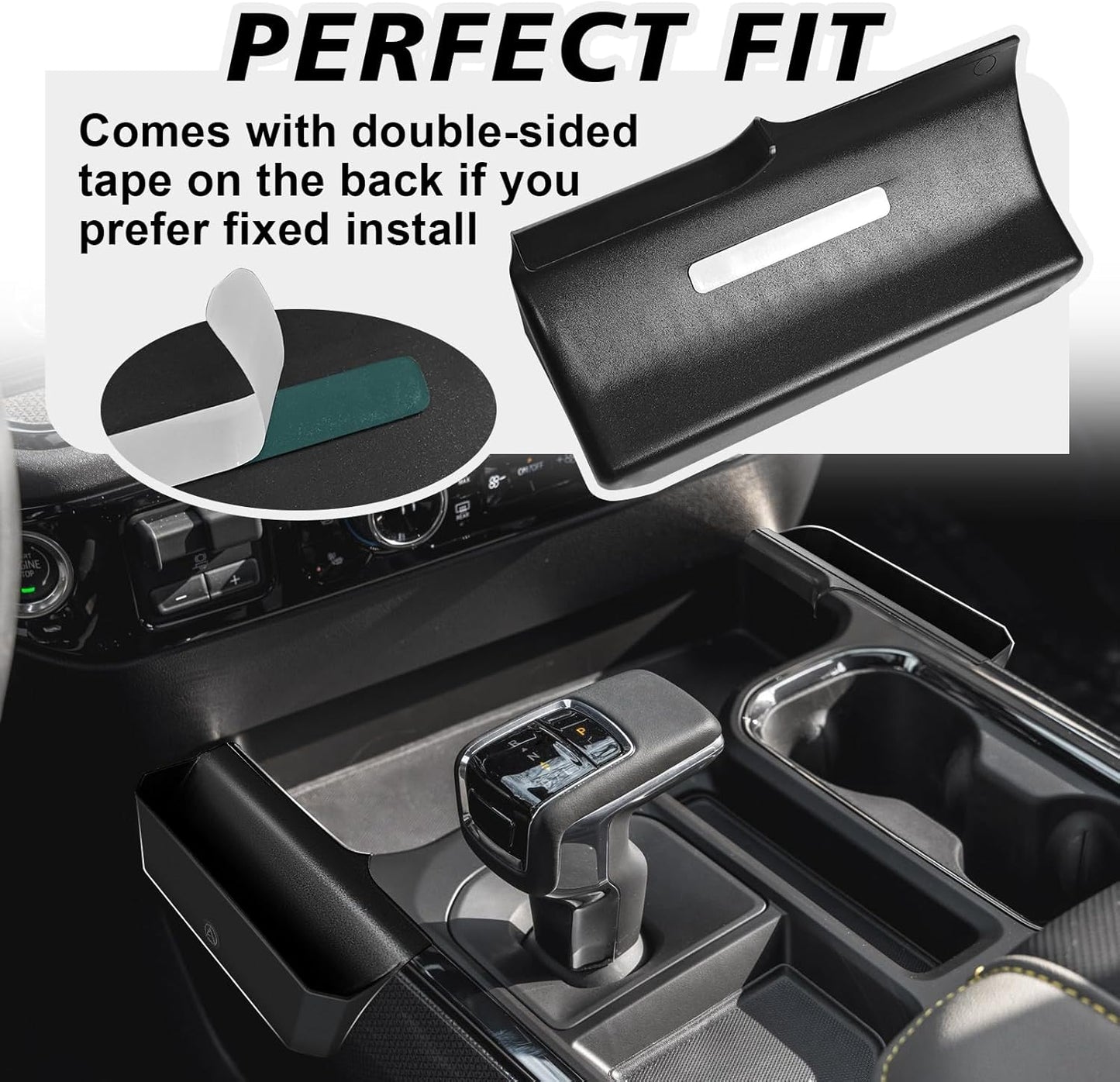 Muslogy Center Console Side Organizer Compatible with 2022-2024 2025 Chevy Silverado 1500 Accessories Middle Console Shifter Storage Box Left & Right Phone Pocket with Anti-Slip Mats