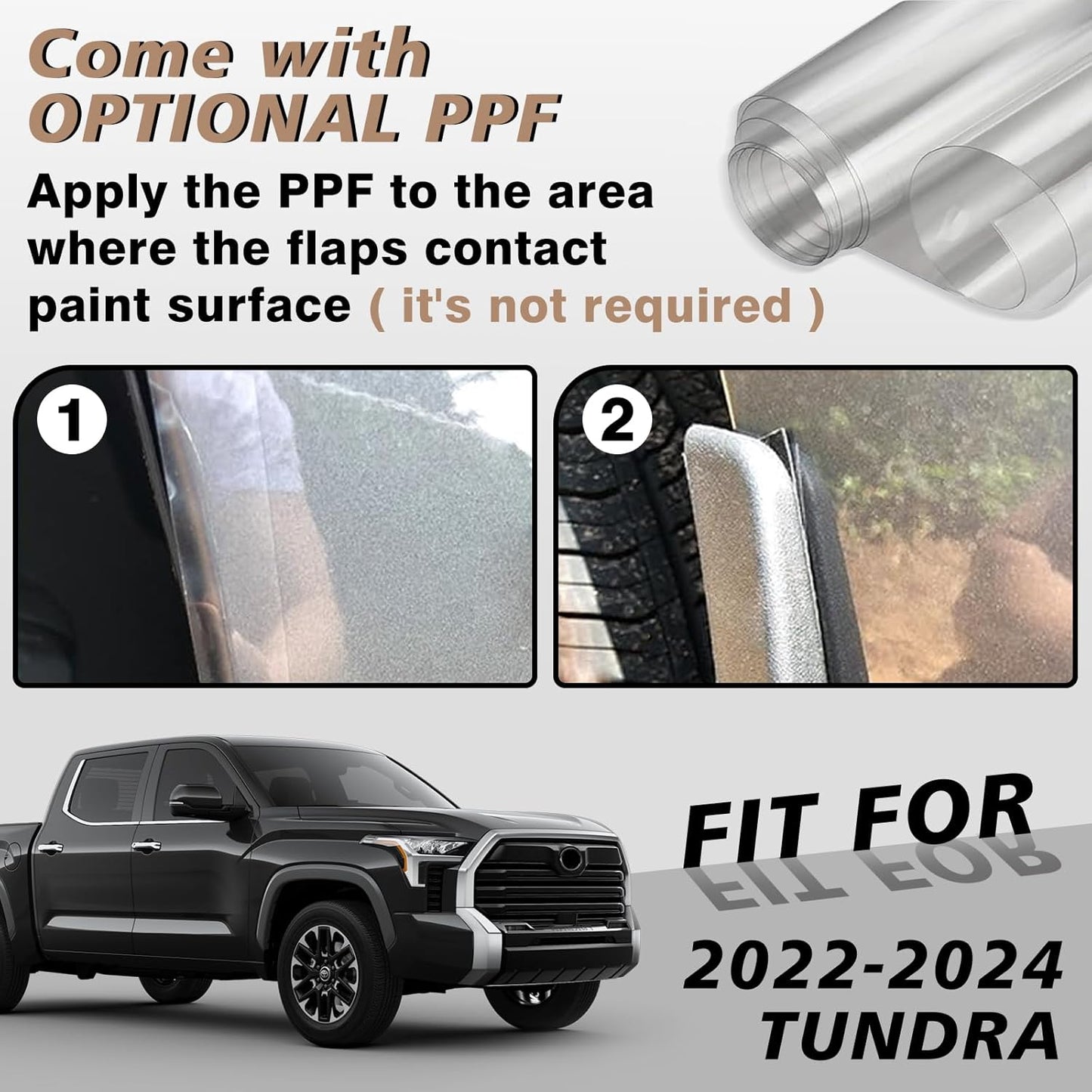 Muslogy Mud Flaps Compatible with Toyota Tundra 2025 2024 2023 2022 3rd Gen Accessories Flaps Front & Rear 4PCS Set Splash Guards All Weather Mudguards No Drilling