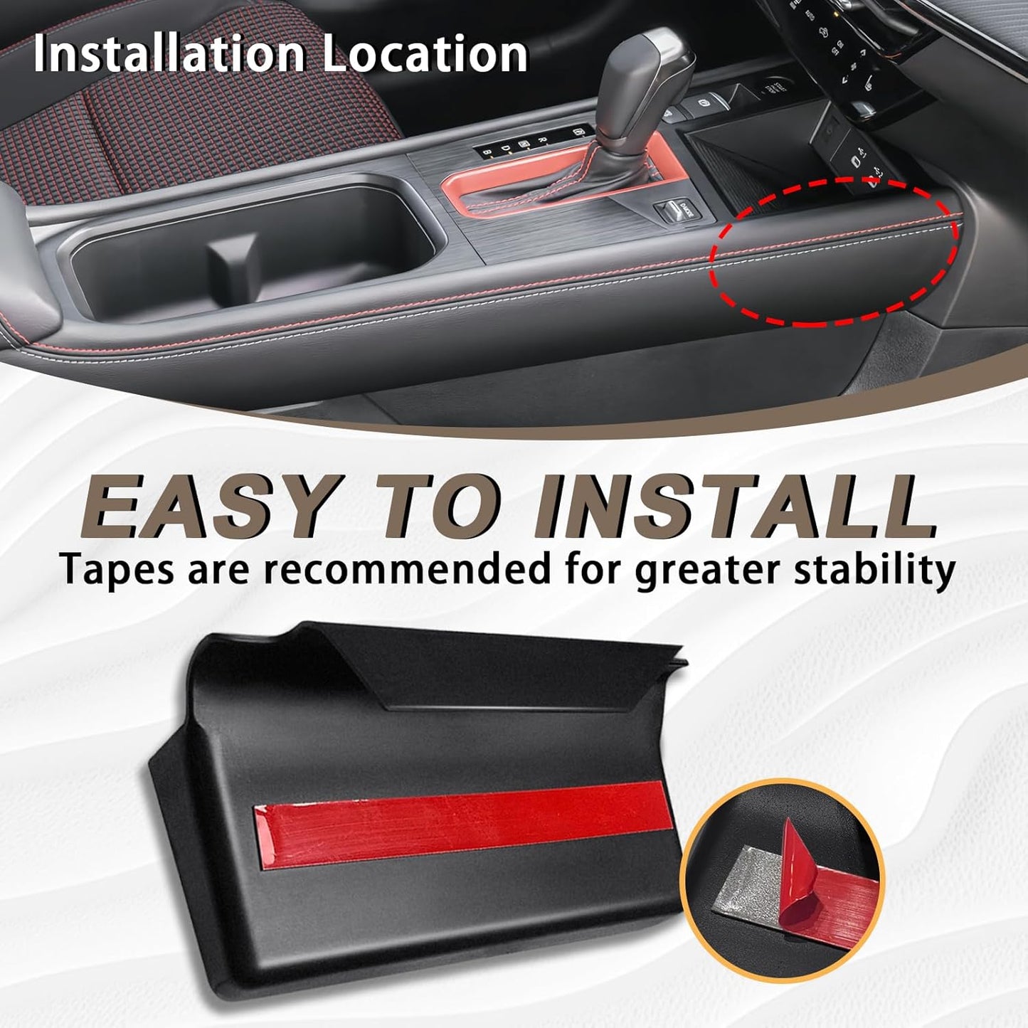Muslogy Center Console Organizer & Cup Holder Insert 3PCS Set Compatible with 2025 Nissan Kicks Armrest Box Divider Gear Shift Storage Pocket Drink Stopper (Console Tray & Side Pocket & CupHolder)