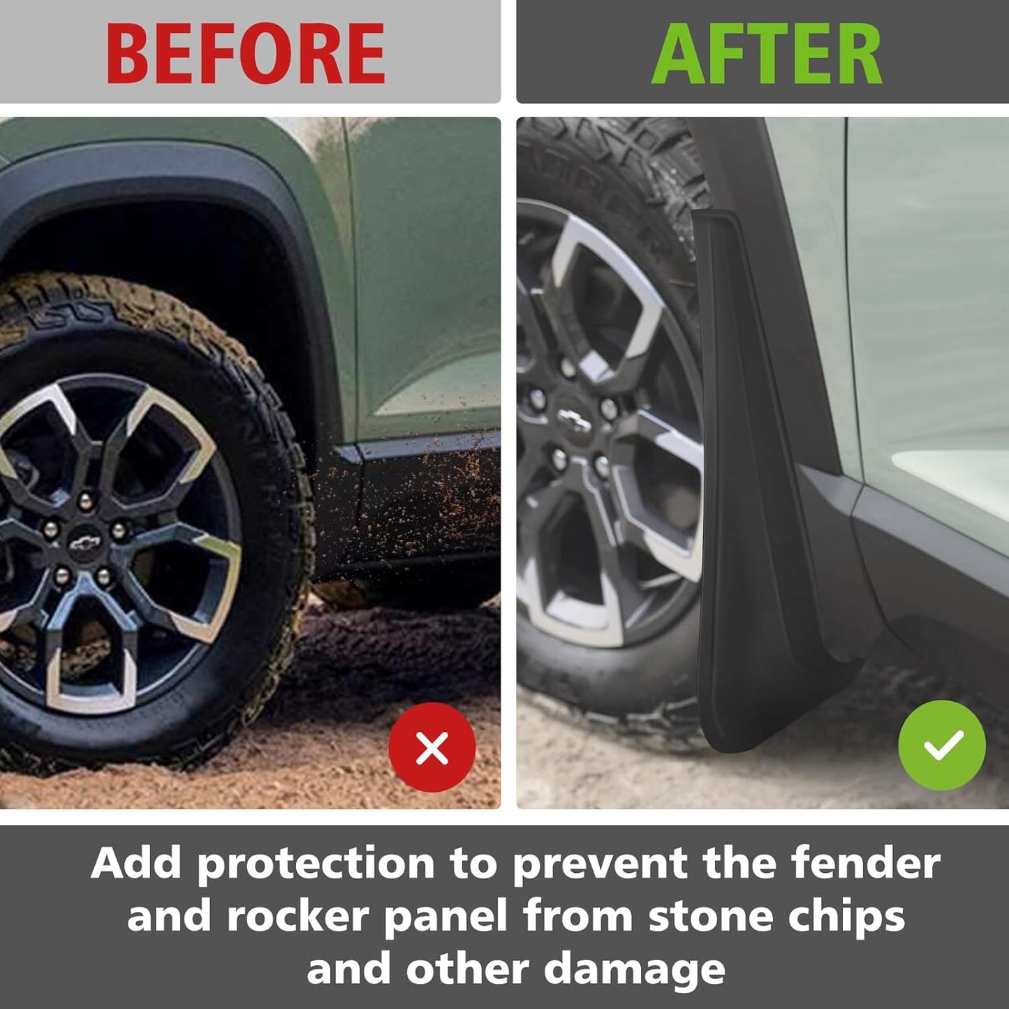 Muslogy Mud Flaps Splash Guards Compatible with 2025 Chevrolet Equinox Accessories All Weather Fender Guard Mudguards Sediment Protection Front & Rear 4PCS Fit Equinox LT RS ACTIV(Won't Fit EV)