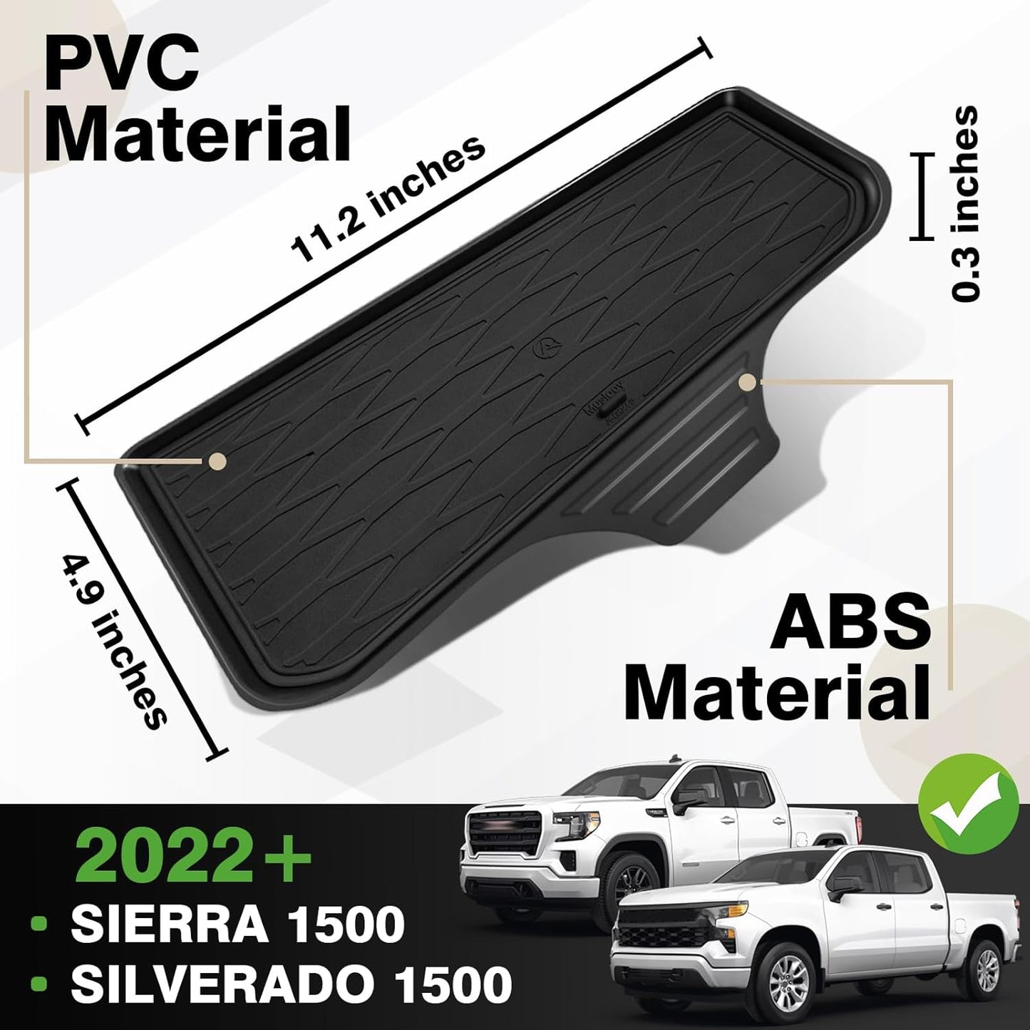 Muslogy Front Center Console Organizer Fits for 2022-2025 Chevy Silverado/GMC Sierra 1500 Hidden Panel Secret Pocket Storage Lid Removable Cover(Bucket Seats Only)
