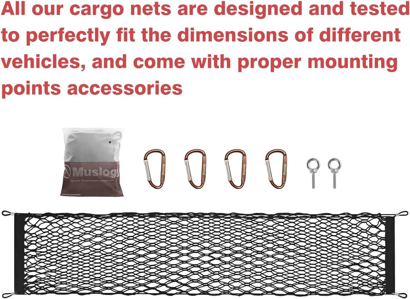 Muslogy Envelope Style Rear Trunk Mesh Cargo Net Compatible with 2025 Subaru Forester Base Premium Sport Limited Touring Accessories Stretchable Trunk Organizer Storage Luggage Net