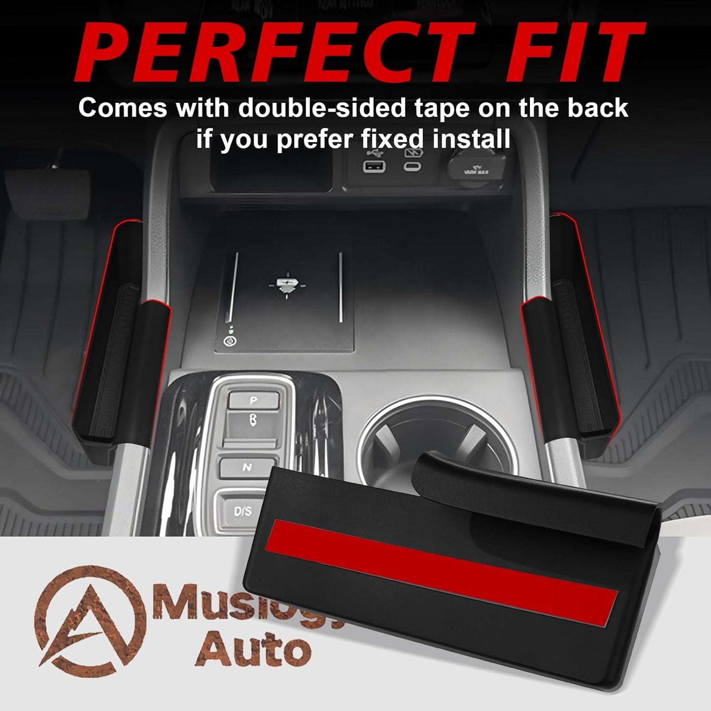 Muslogy for 2025 2024 2023 Pilot Center Console Shifter Storage Box ABS Material Console Side Organizer Left & Right Set Compatible with Honda Pilot 2023-2025