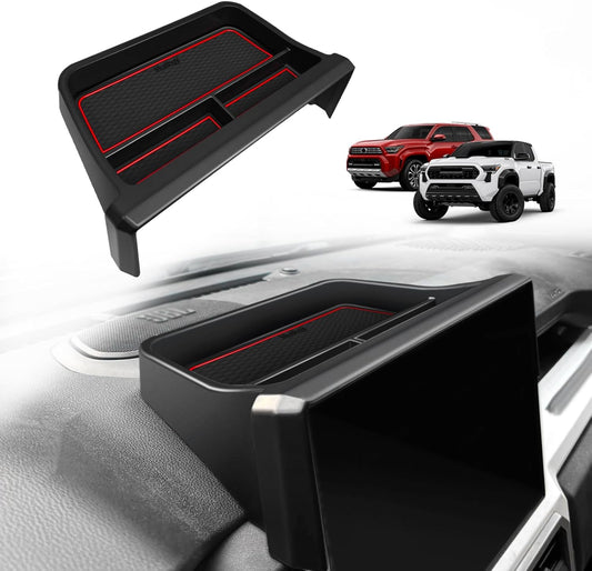 Muslogy Dashboard Storage Box Compatible with 2024 2025 Tacoma & 2025 4Runner Accessories Center Console Organizer w/14-inch Screen for Limited Trailhunter TRD Pro (14 Inch Screen Only) (Black)
