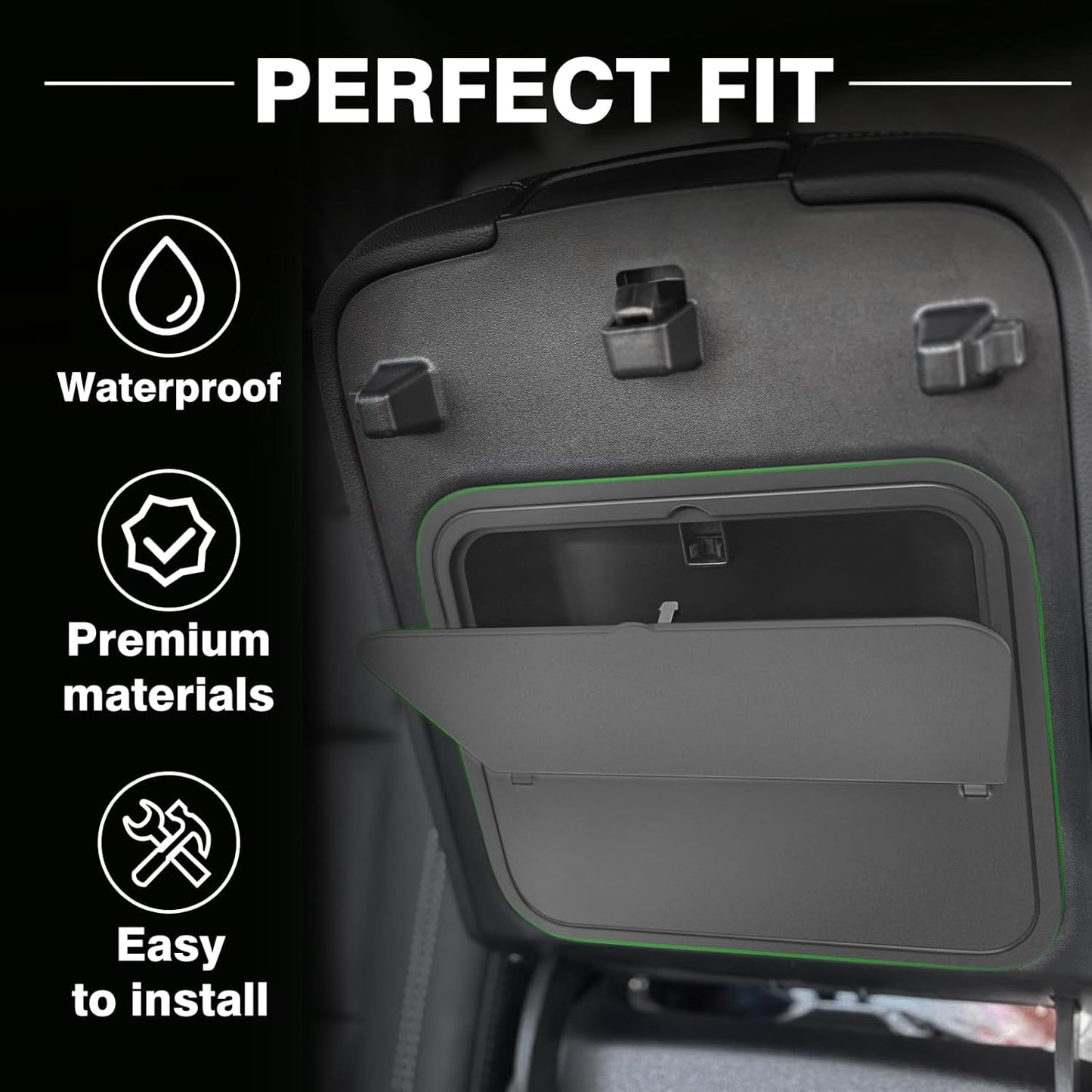 Muslogy Center Console Hidden Organizer Compatible with 2024 2025 GMC Acadia & Chevy Traverse & 2025 Buick Enclave Accessories One-Touch Armrest Hidden Storage Box Secret Compartment Insert Tray