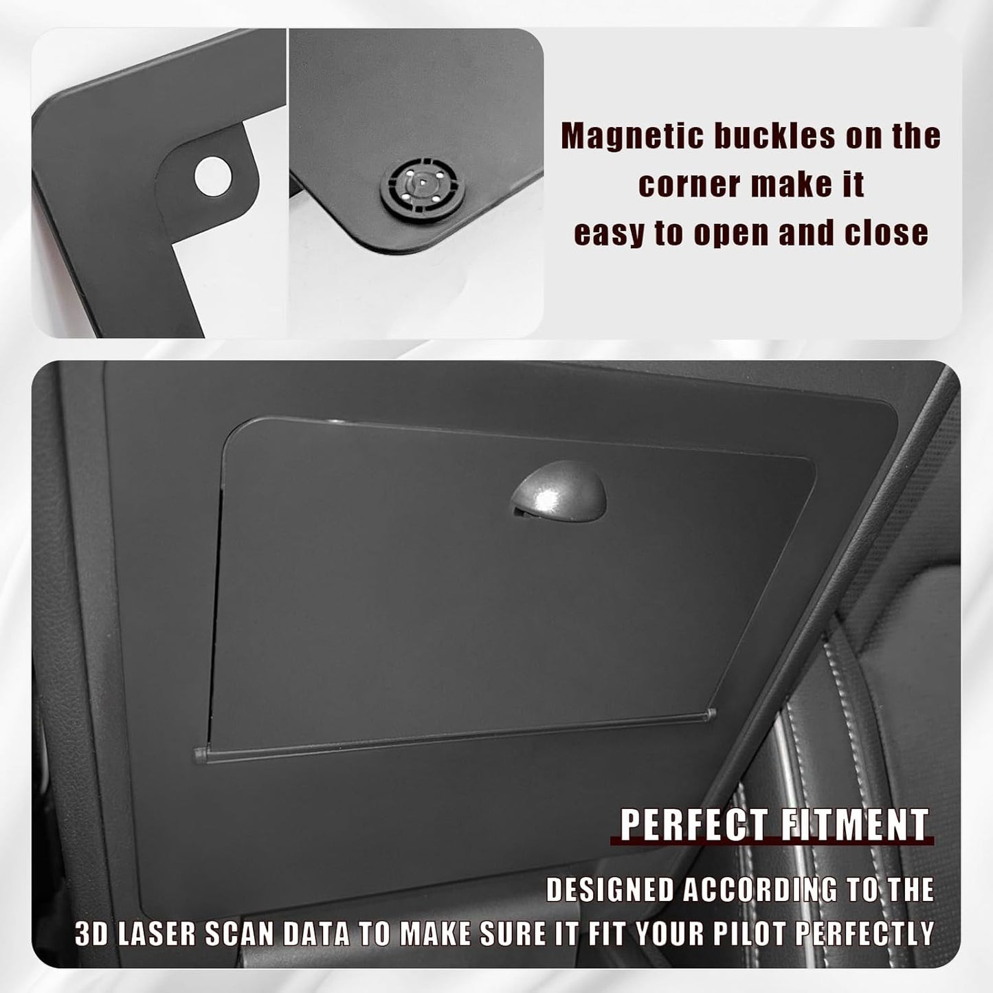 Muslogy Center Console Hidden Storage Box Compatible with Honda Pilot 2023 2024 2025, 2024-2026 Ridgeline/Passport Magnet Armrest Secret Compartment Center Console Organizer(Hidden Organizer)