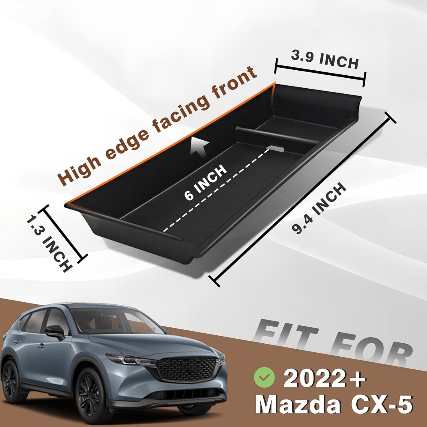 Muslogy Center Console Front Organizer Compatible with Mazda CX5 CX-5 Accessories 2022-2025 Tray Storage Coin Holder Gear Shifter Front Storage Inserts Organizer Armrest Box Secondary Accessories
