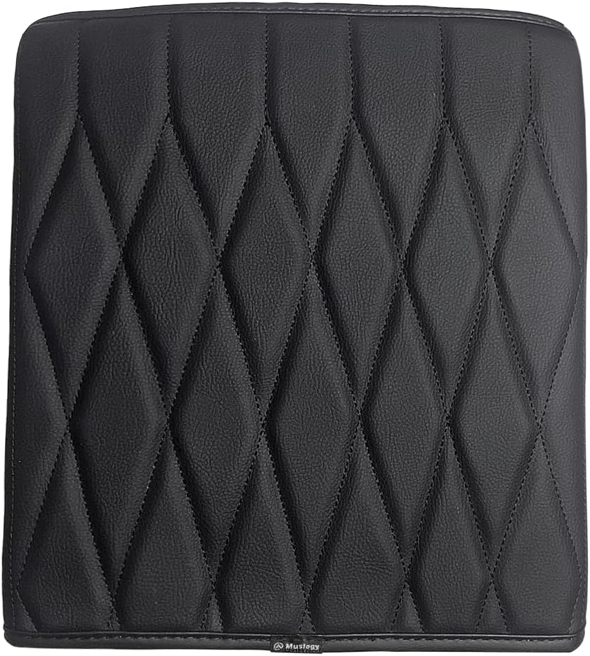 Muslogy Center Console Armrest Cover Compatible with Ford F-150 F150 2021-2025 Comfort Armrest Pad Arm Rest Cushion Vegan Leather Protector Regular Thick(WorkSurface ONLY)