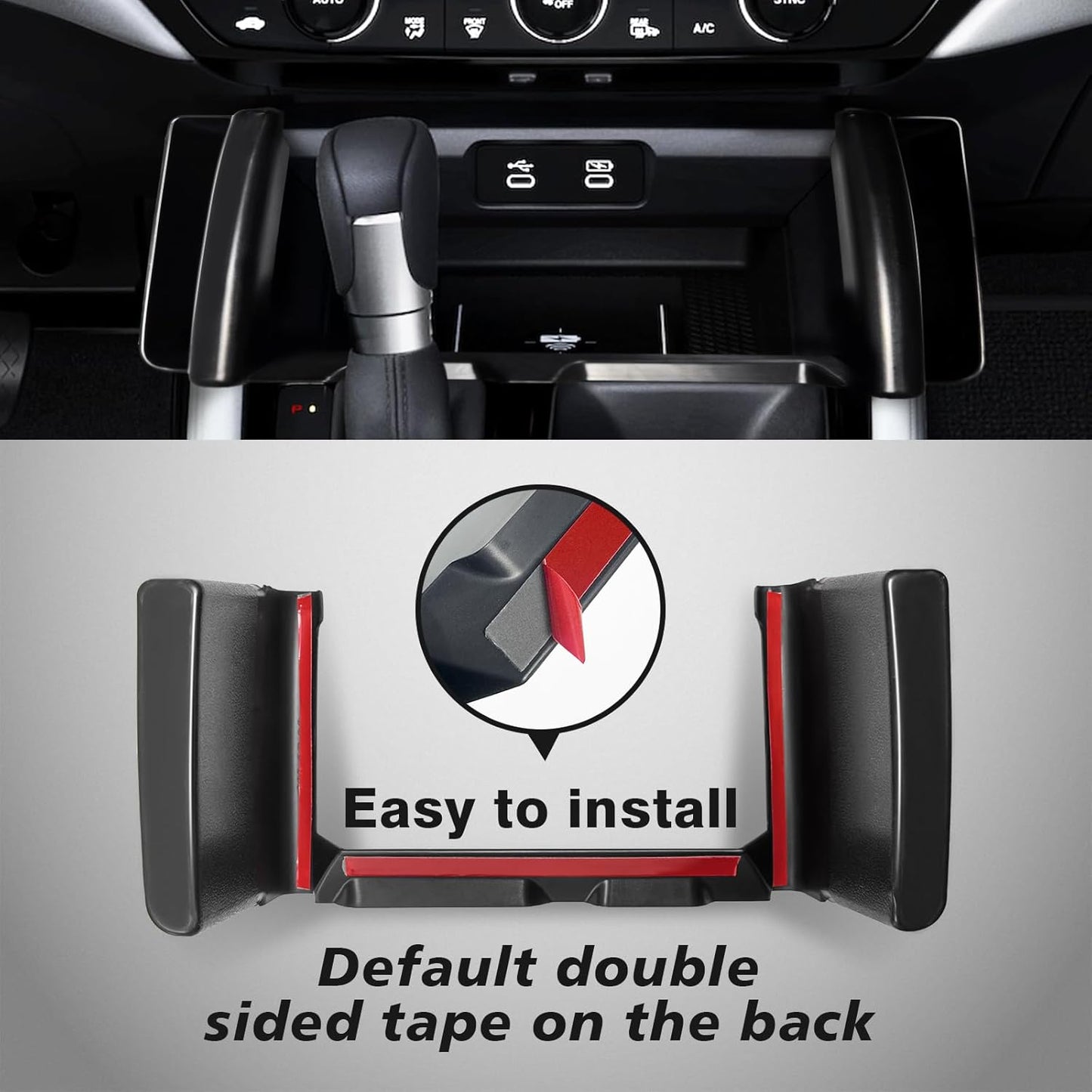 Muslogy for Accord 2025 2024 2023 Center Console Side Storage Box Gear Side Organizer Left & Right Phone Holder Compatible with Honda Accord 2023-2025