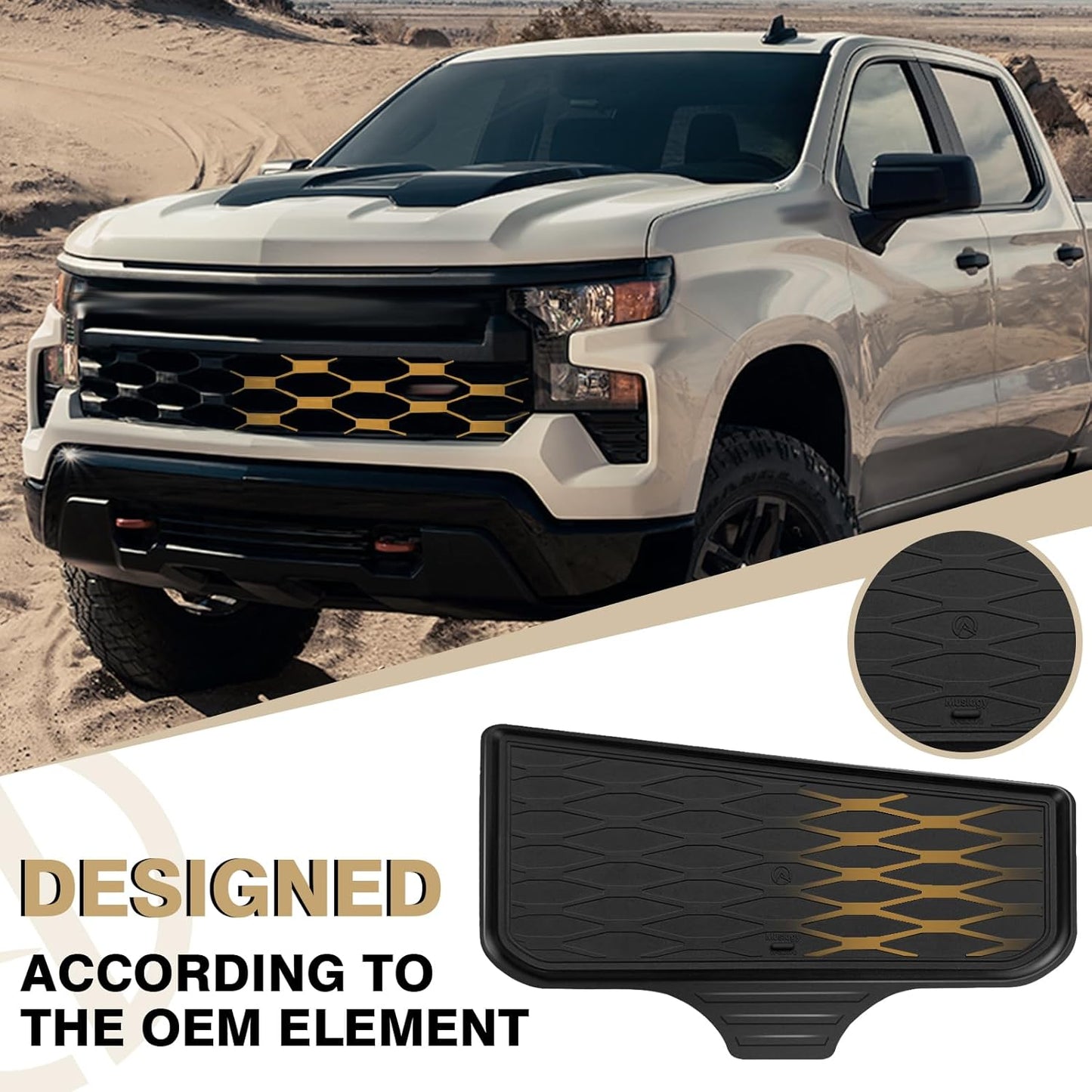 Muslogy Front Center Console Organizer Fits for 2022-2025 Chevy Silverado/GMC Sierra 1500 Hidden Panel Secret Pocket Storage Lid Removable Cover(Bucket Seats Only)