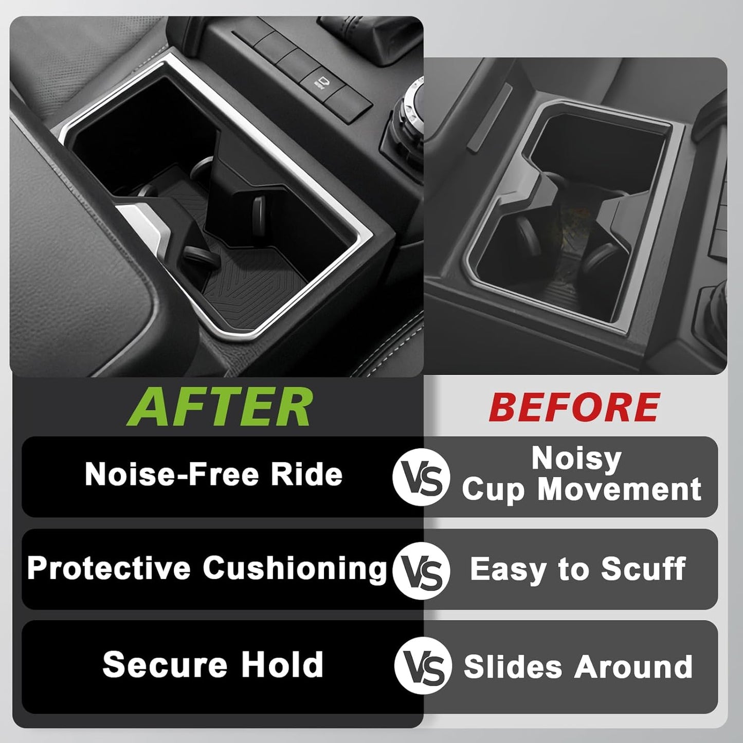 Muslogy Center Console Cup Holder Inserts Compatible with 2025 Toyota 4Runner Accessories Middle Console Armrest Front Drink Stopper Non-Slip Silicone Rubber Organizer Drink Cup Holder Organizer
