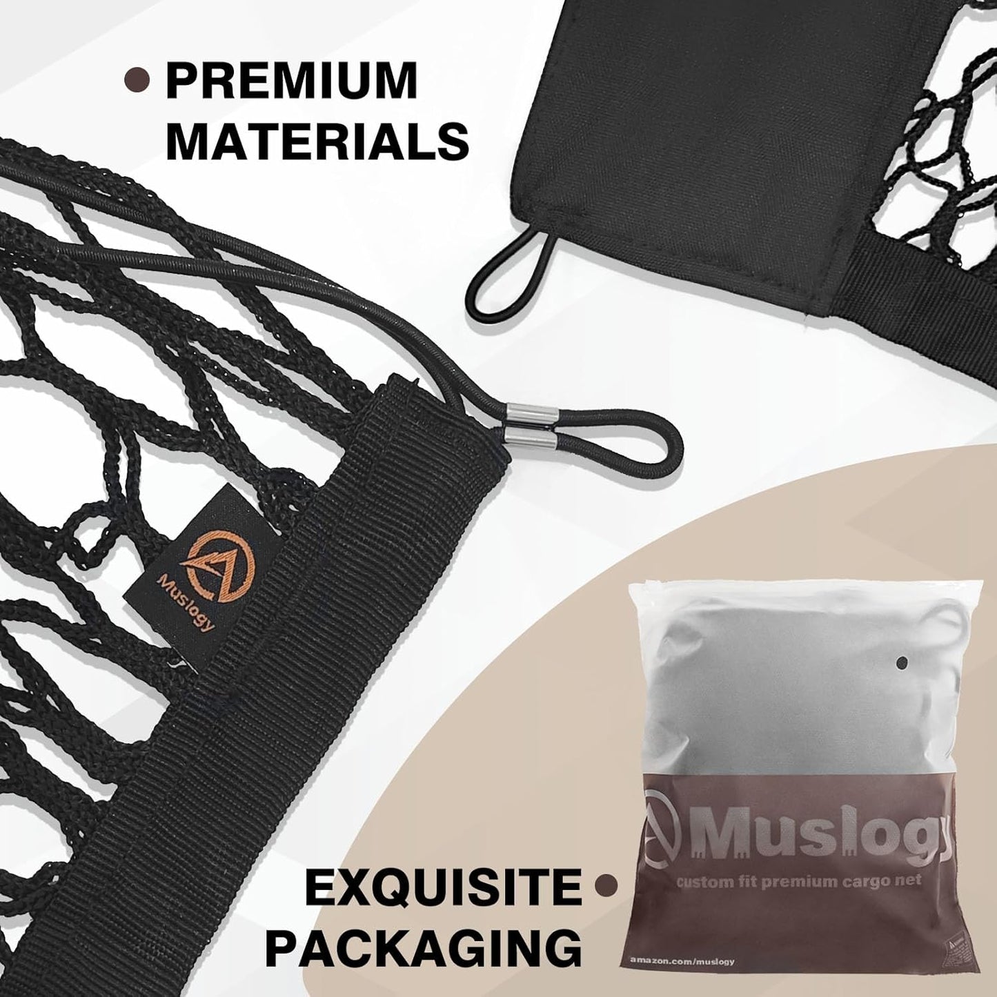 Muslogy Truck Bed Cargo Net Compatible with Chevrolet Colorado & GMC Canyon 2023 2024 2025 Accessories Storage Organizer Pickup Truck Bed Envelope Style Cargo Net with Heavy Duty Carabiners