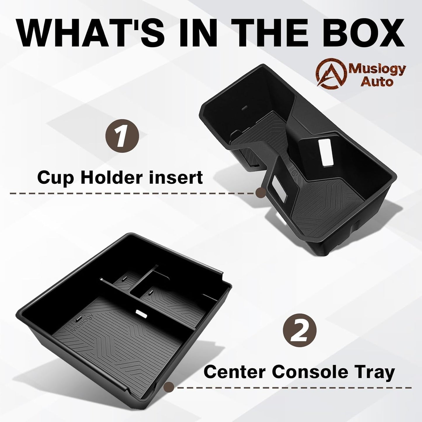 Muslogy Center Console Organizer & Cup Holder Inserts Compatible with 2025 2026 Toyota 4Runner Armrest Tray with Card Slot Divider Storage Box Non-Slip Silicone Front Drink Stoppers Rubber Cup Holder