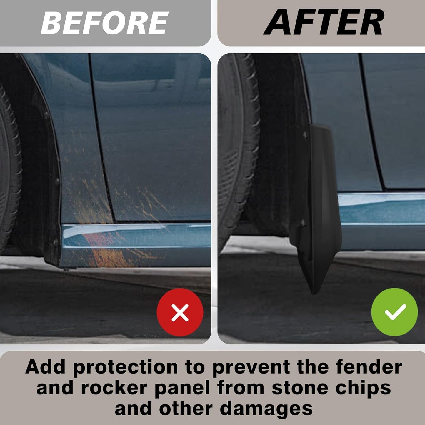 Muslogy Mud Flaps Splash Guards Compatible with Toyota Camry 2025 (LE, XLE) Accessories Wheel & Tire Mudguards Front & Rear Set Fender Mudflaps No Drilling Required (Won't Fit SE/XSE)