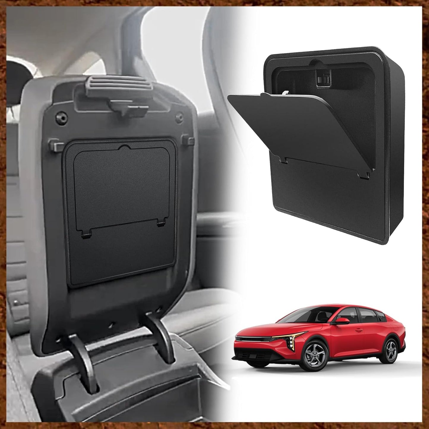 Muslogy Center Console Organizer Hidden Box One-Touch Compatible with Kia K4 2025 Accessories Armrest Privacy Insert Tray Console Divider Insert Organizer