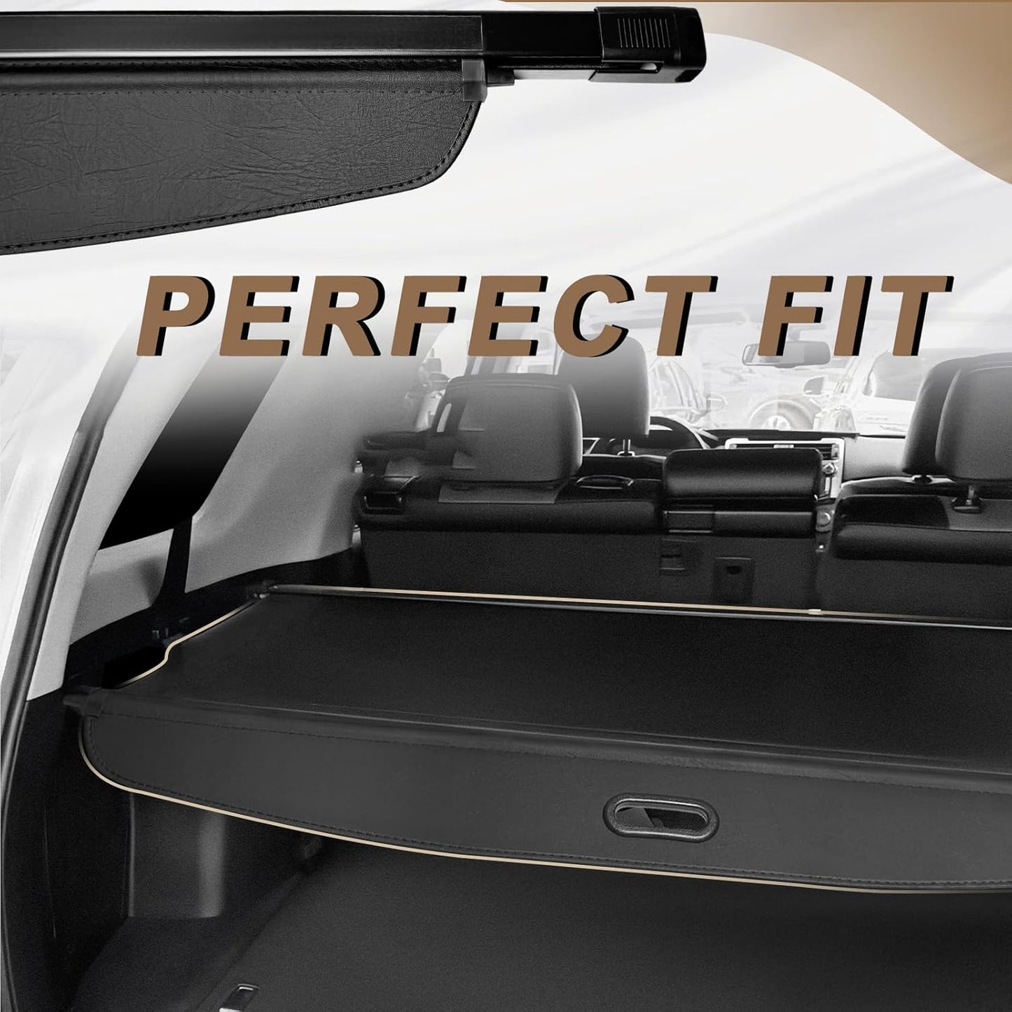Muslogy Rear Trunk Cargo Cover Compatible with 2025 Toyota 4Runner Accessories Trunk Retractable Cargo Cover Luggage Privacy Security Shield Shade Fit 6th Generation 4Runner