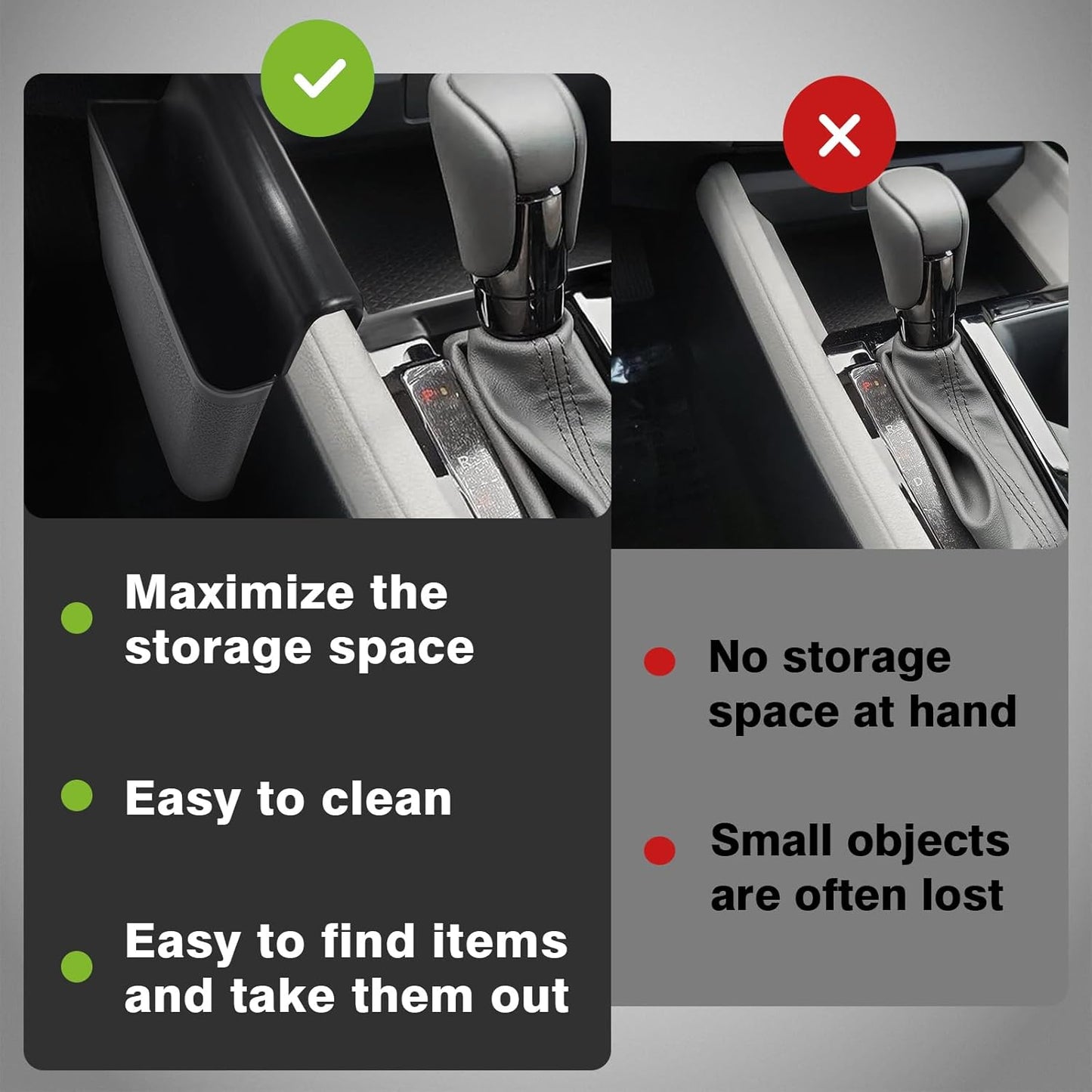 Muslogy for Accord 2025 2024 2023 Center Console Side Storage Box Gear Side Organizer Left & Right Phone Holder Compatible with Honda Accord 2023-2025