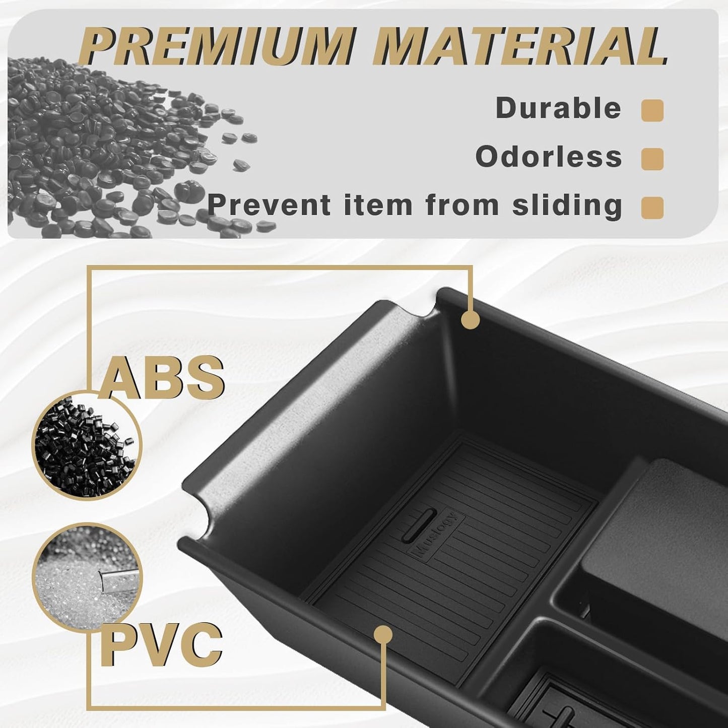 Muslogy Center Console Organizer Compatible with 2025 Nissan Kicks Accessories Armrest Middle Console Divider Storage Box with Coin Holder Card Slot Tray Divider Insert Organizer