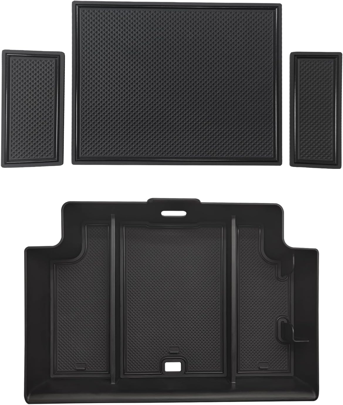 Muslogy Center Console Organizer Compatible with 2022-2025 Chevy Silverado/GMC Sierra 1500, 2024 Silverado & Sierra 2500 3500HD Armrest Storage - Full w/Bucket Seats ONLY(Console Tray&Mats Set)
