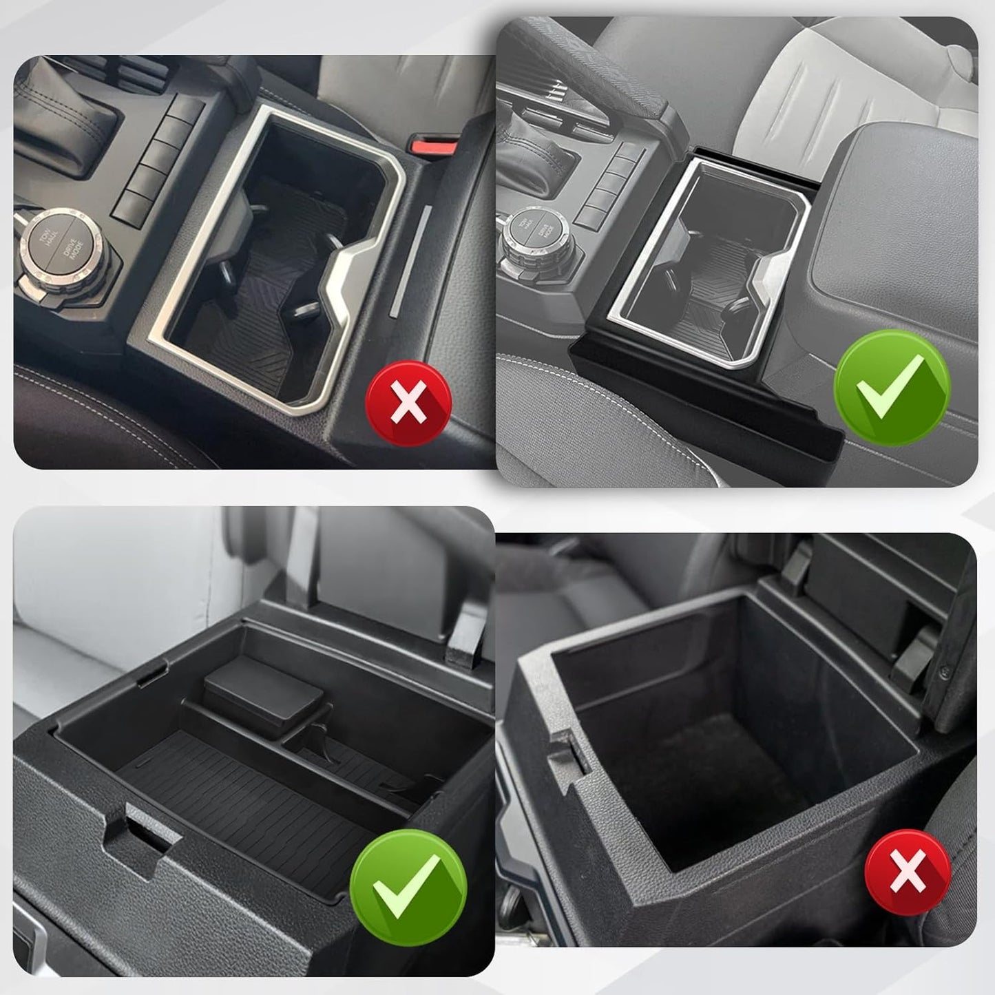 Muslogy Center Console Organizer Compatible with 2024 2025 Toyota Tacoma 4th Gen Accessories Interior Storage Box Insert Tray Phone Pocket(Console Organizer+Hanging Storage Box)