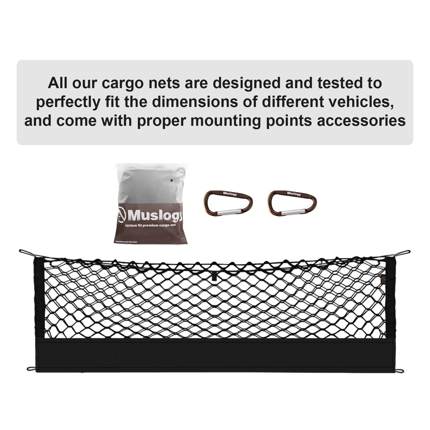 Muslogy Envelope Style Trunk Cargo Net Compatible with 2015-2024 2025 Outback Accessories Custom Fit Trunk Organizer Upgraded Storage Luggage Net with Metal Hooks